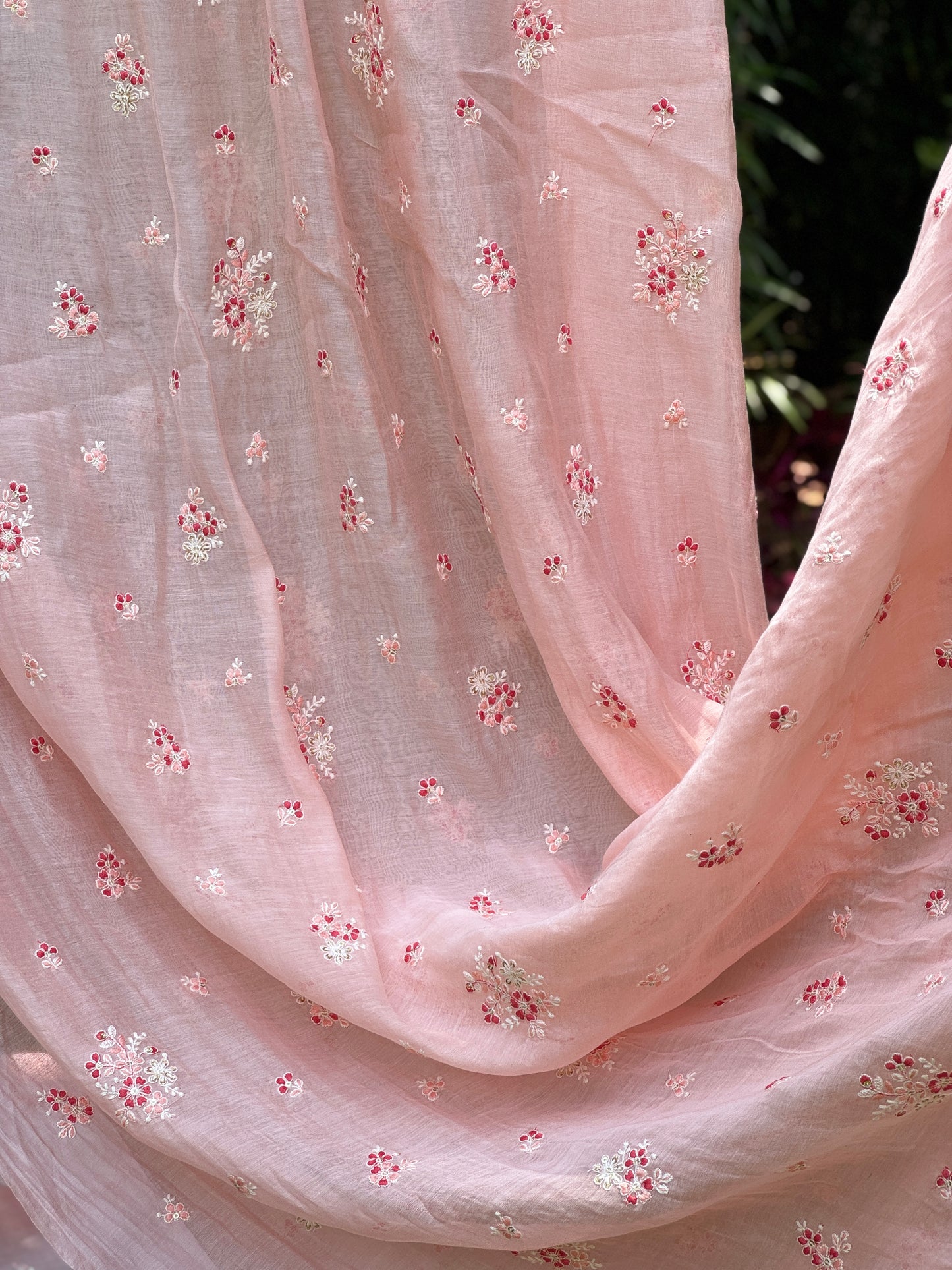 Embroidered 40 gm Banarasi Chanderi Fabric