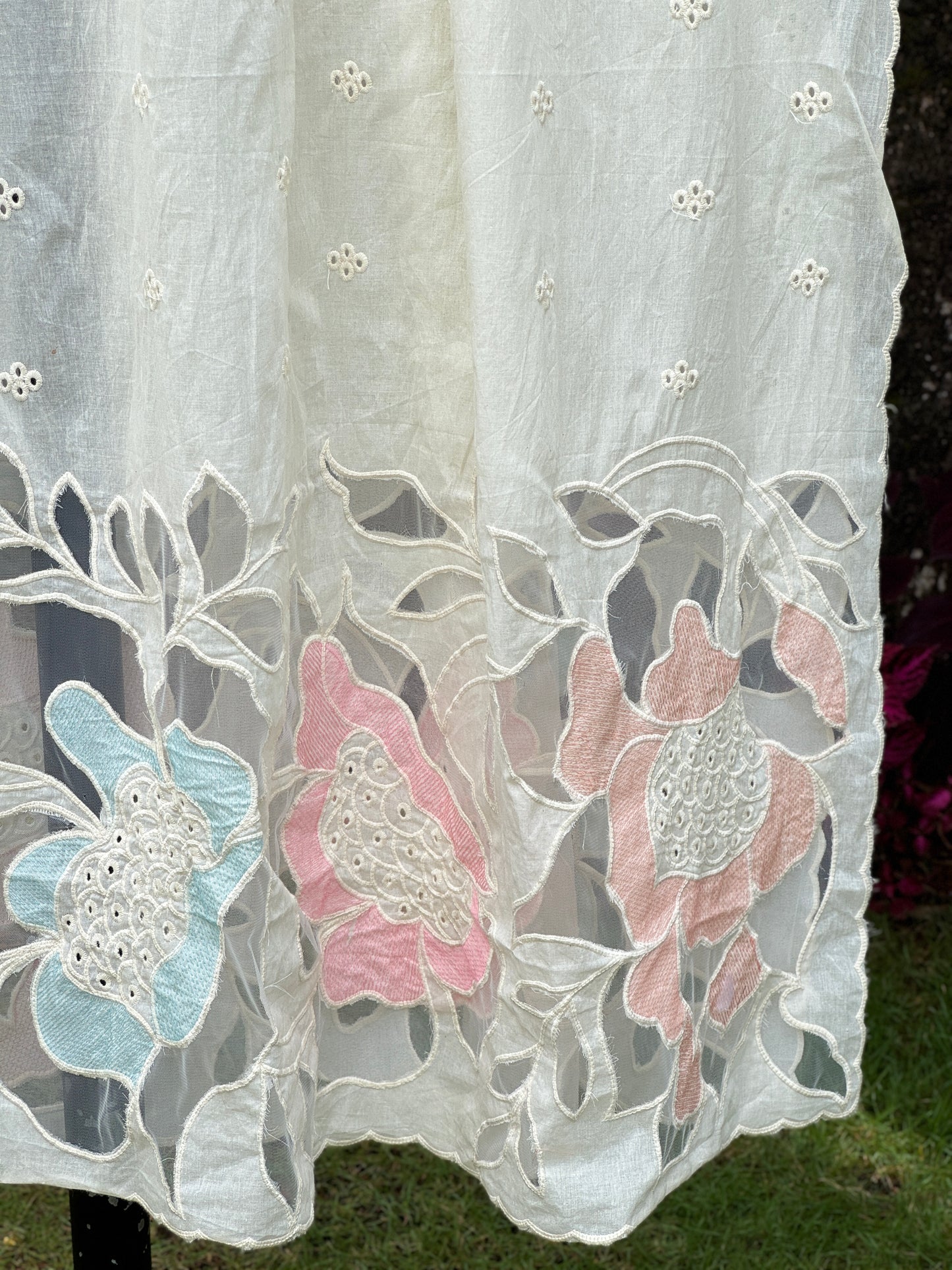 Applique Embroidered Cotton Dupatta