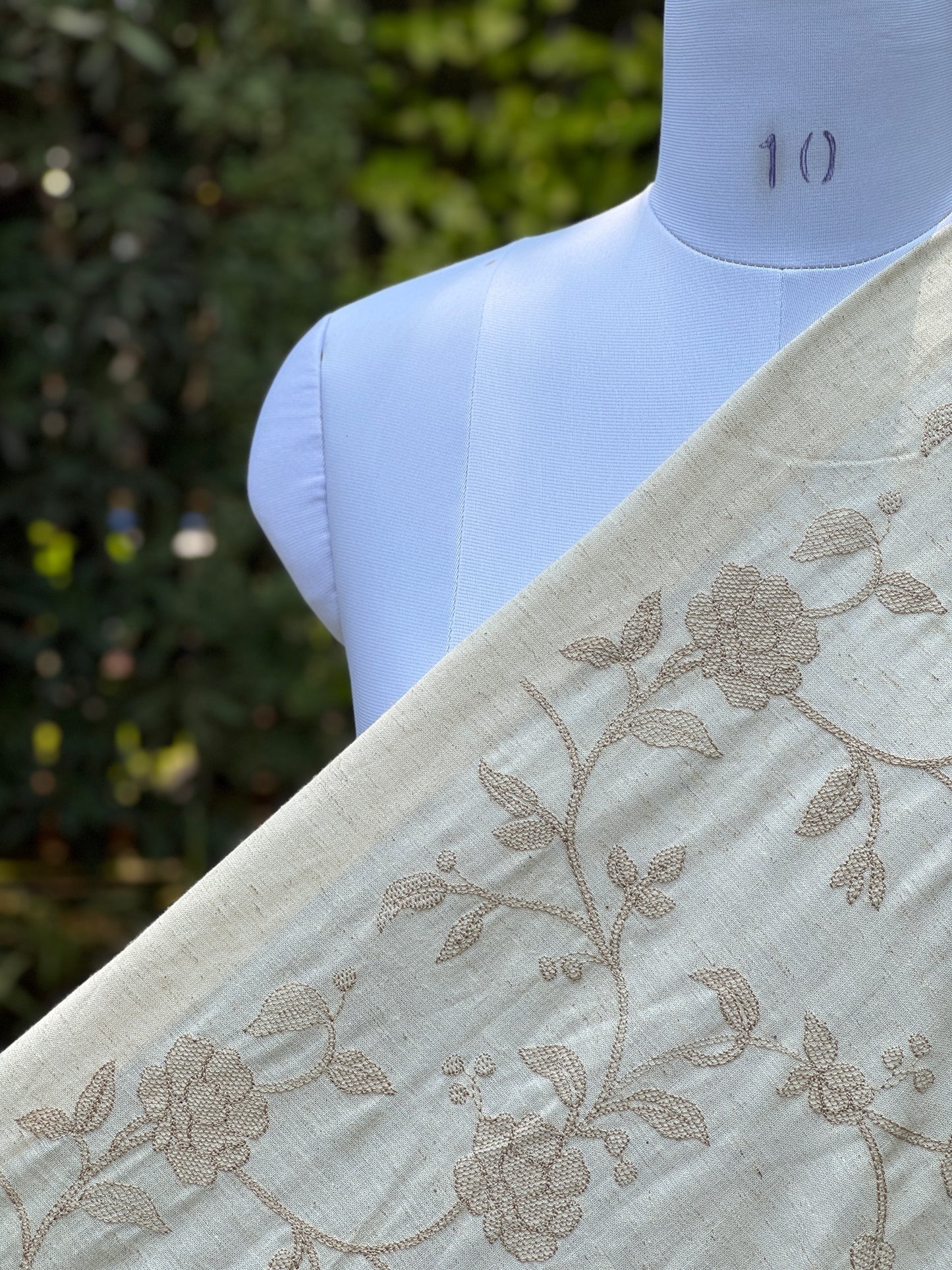 Embroidered Flax Linen Fabrics