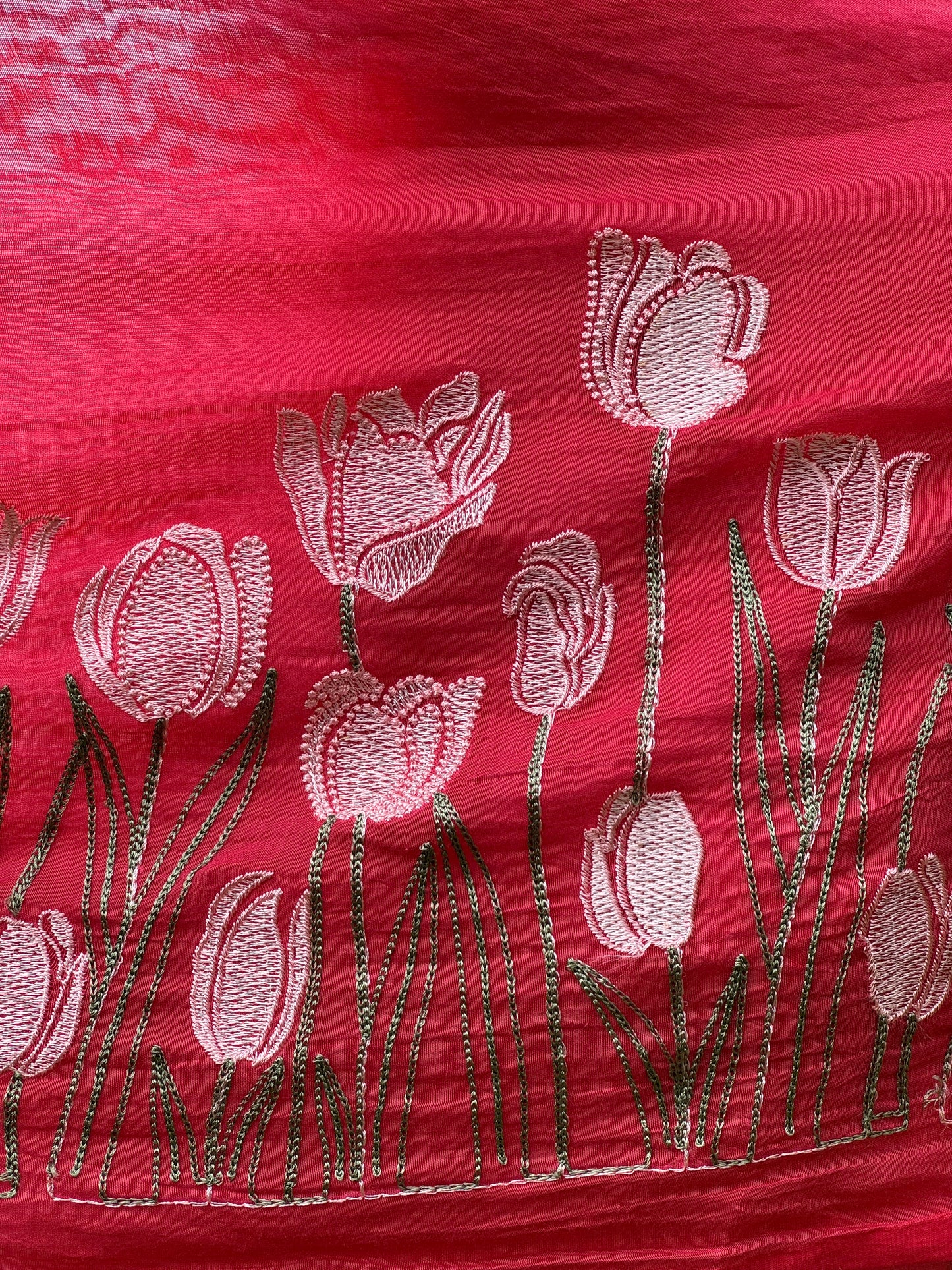 Border Embroidered 40gm Banarasi Chanderi Fabrics