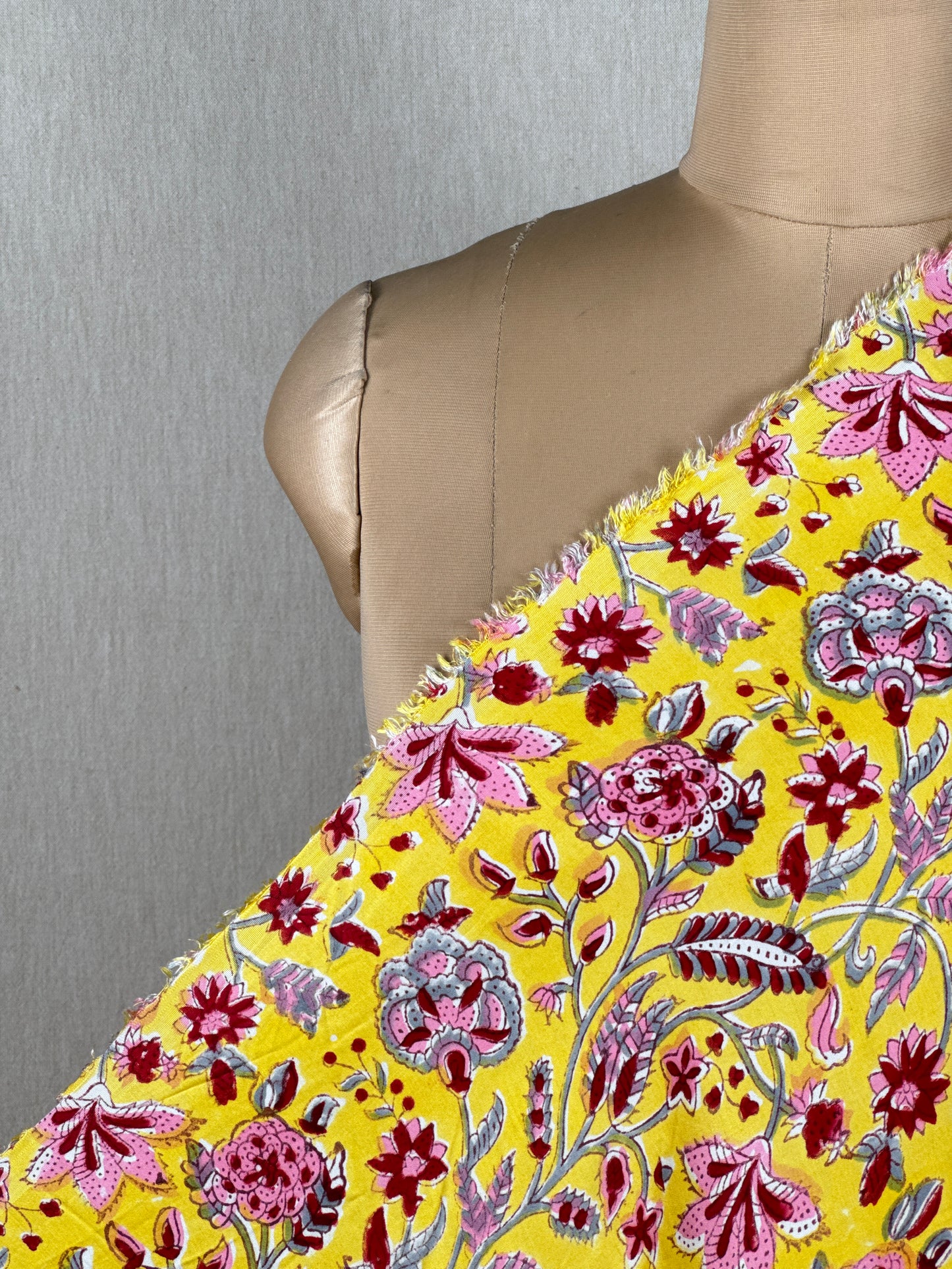 Block Printed Modal Satin Fabrics