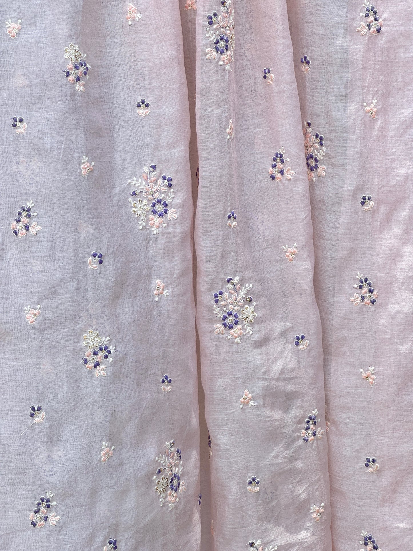 Embroidered 40 gm Banarasi Chanderi Fabric