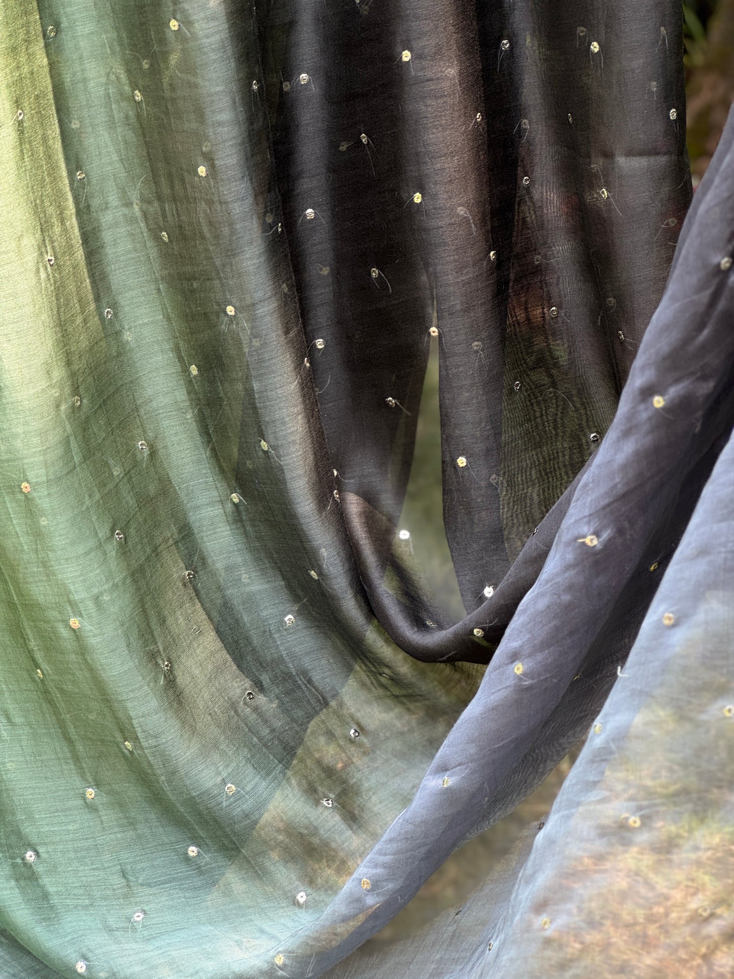 Embroidered 4D Banarasi Silk Chanderi Fabrics