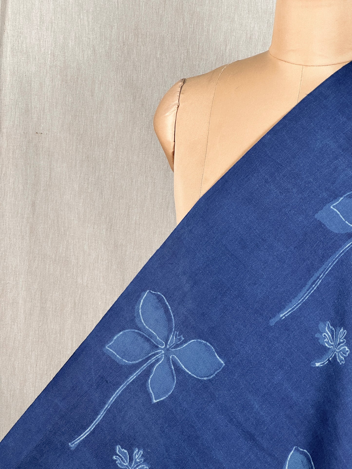 Block Printed On Handloom Khadi Fabric