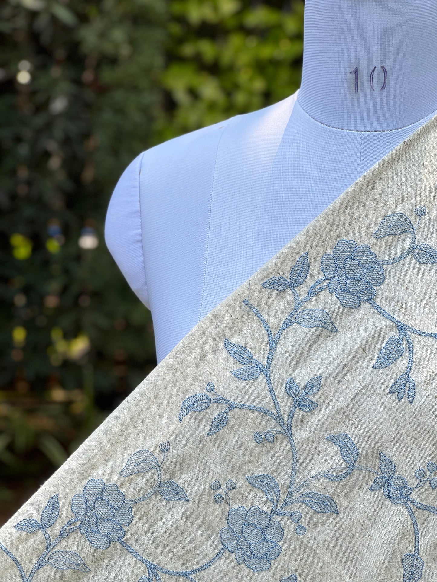Embroidered Flax Linen Fabrics