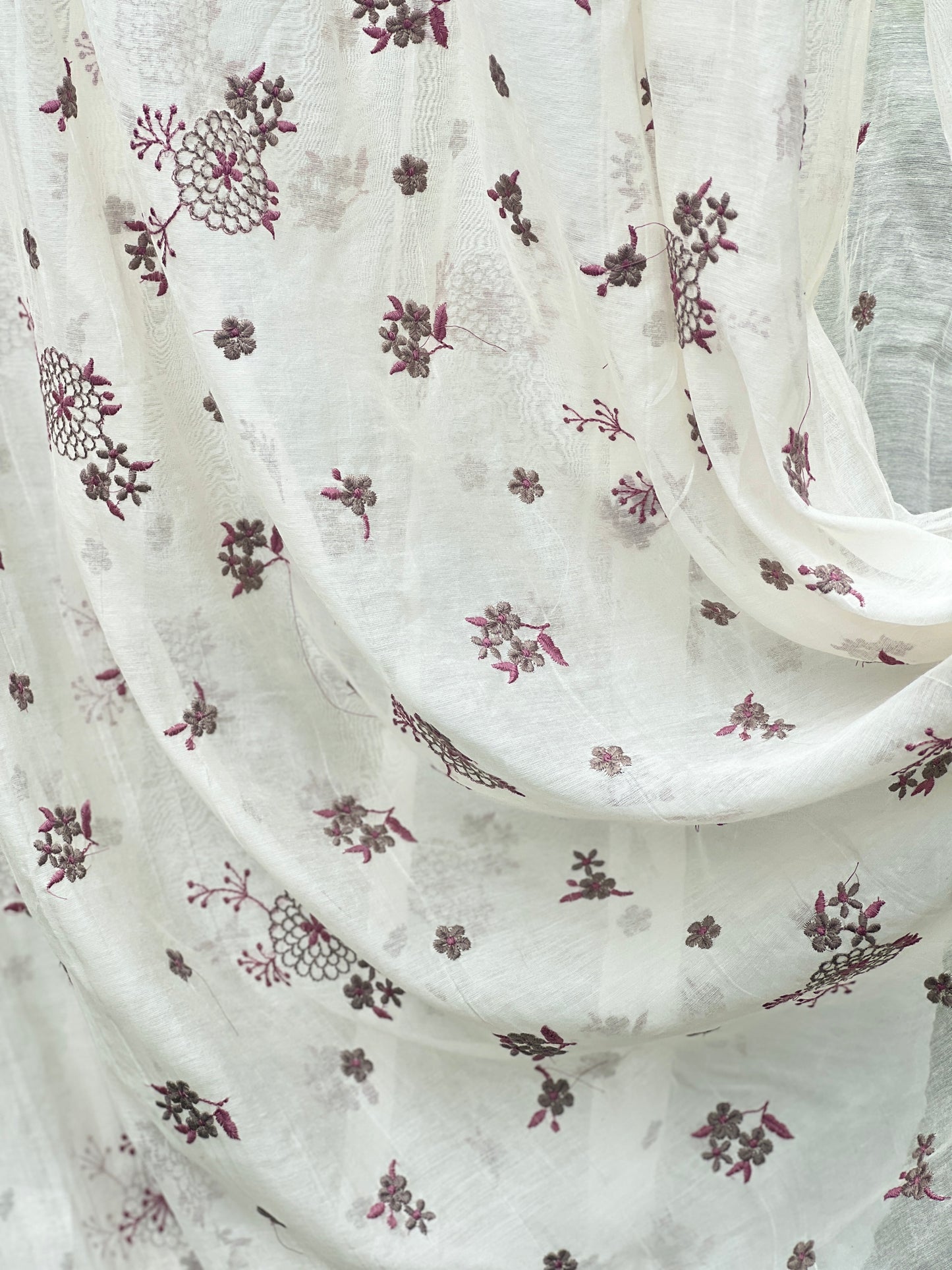 Embroidered 40 gm Banarasi Chanderi Fabric