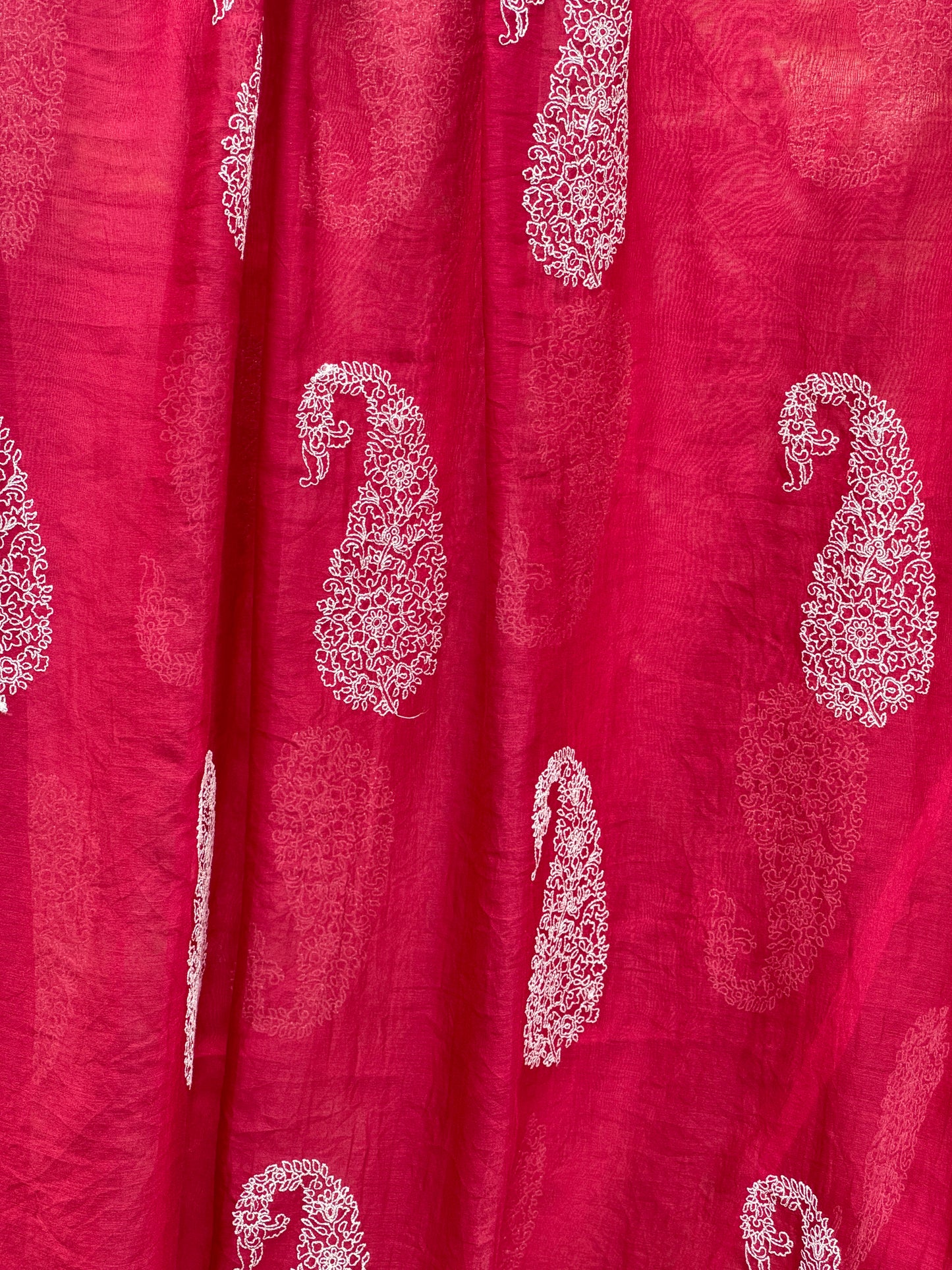 Embroidered 40 gm Banarasi Chanderi Fabric