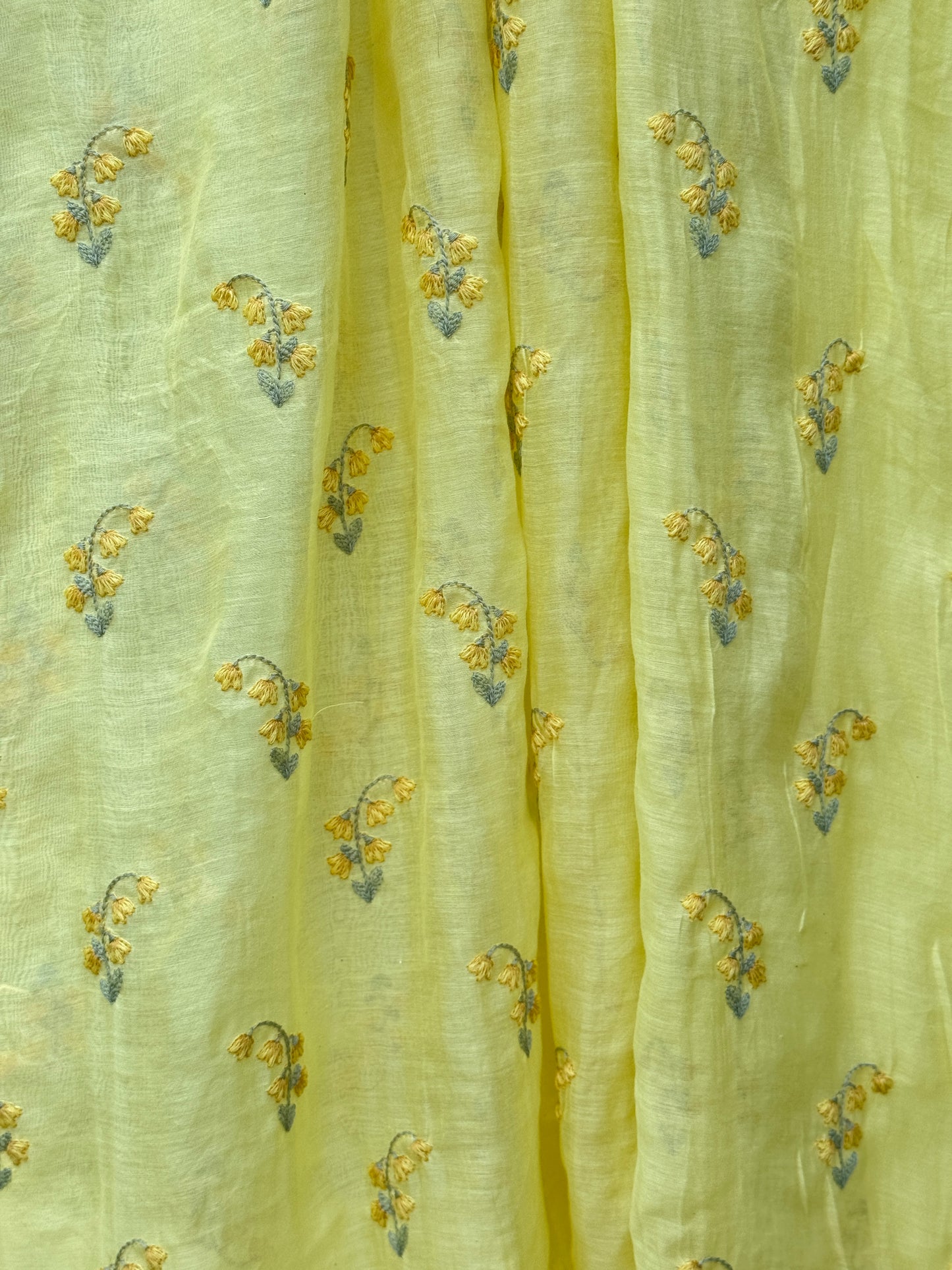 Embroidered 40 gm Banarasi Chanderi Fabric