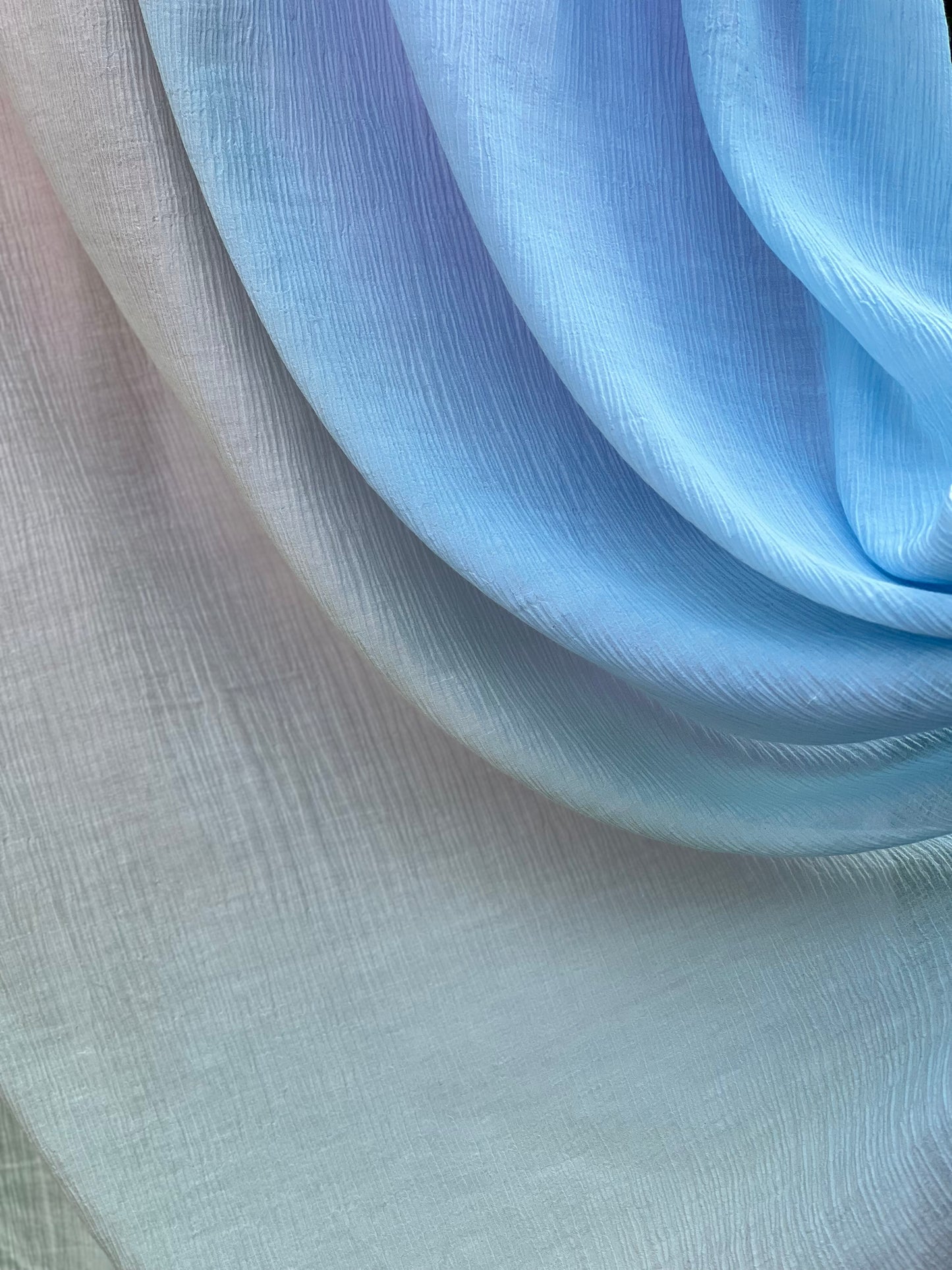 Ombré dyed 4D Crush Cotton Fabric