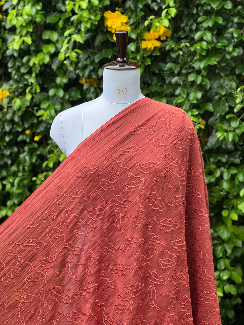 Embroidered 40gm Banarasi Chanderi Fabrics