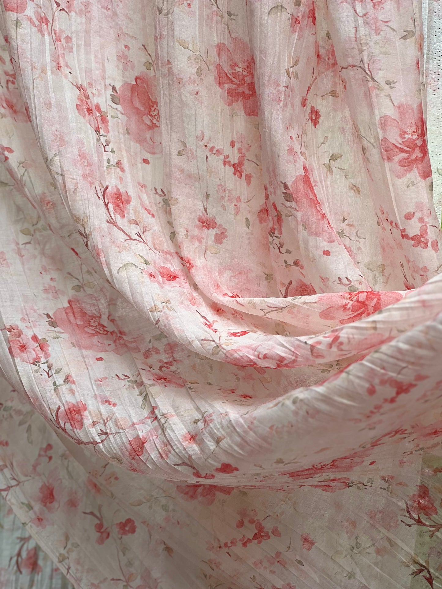 Digital Printed Malai Chanderi Fabric