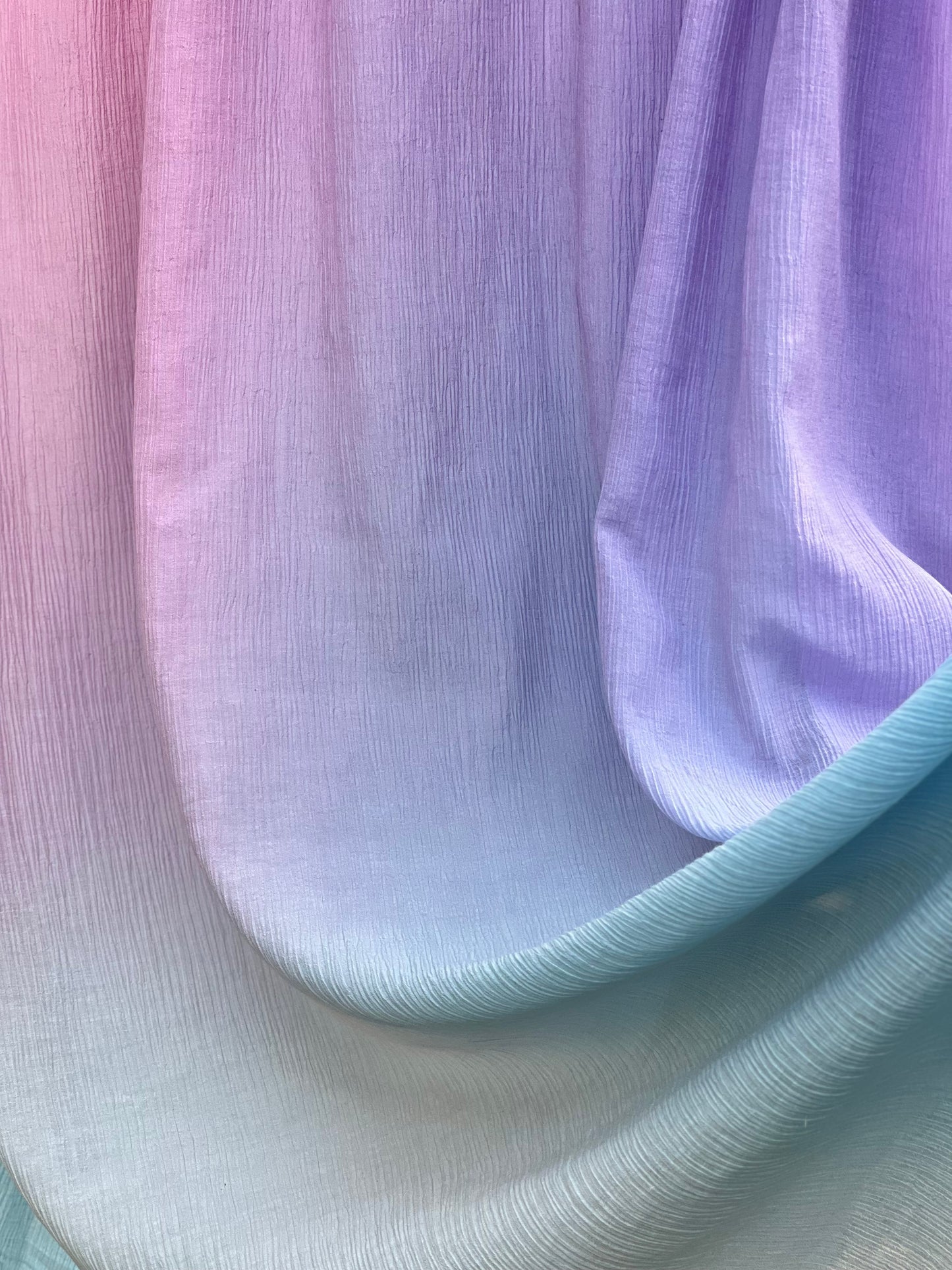 Ombré dyed 4D Crush Cotton Fabric