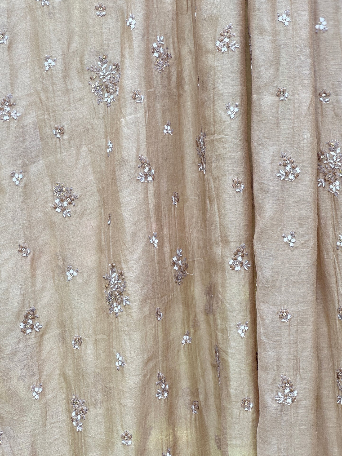Embroidered 40 gm Banarasi Chanderi Fabric