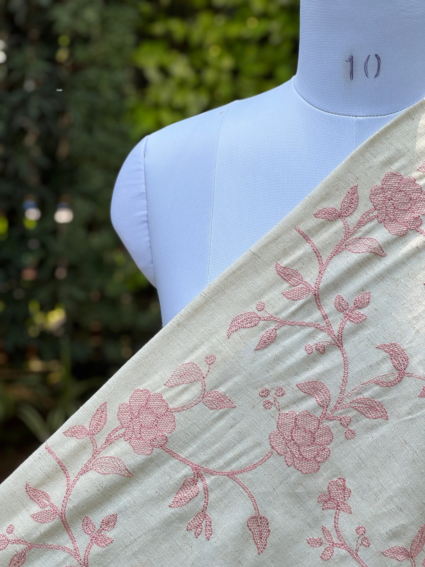 Embroidered Flax Linen Fabrics