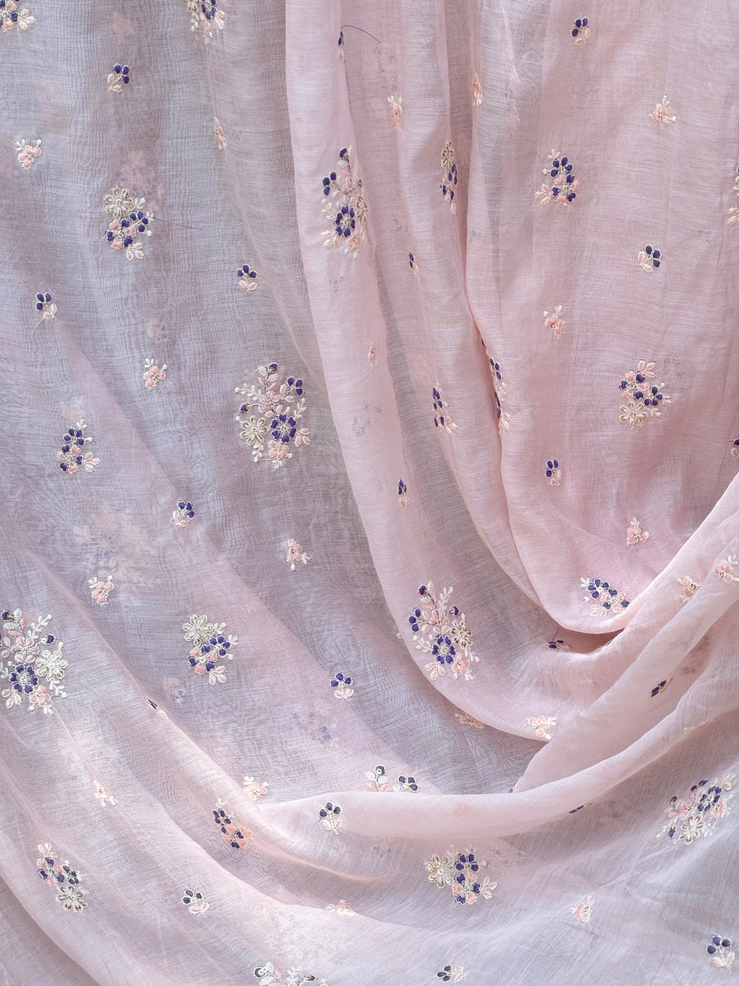 Embroidered 40 gm Banarasi Chanderi Fabric