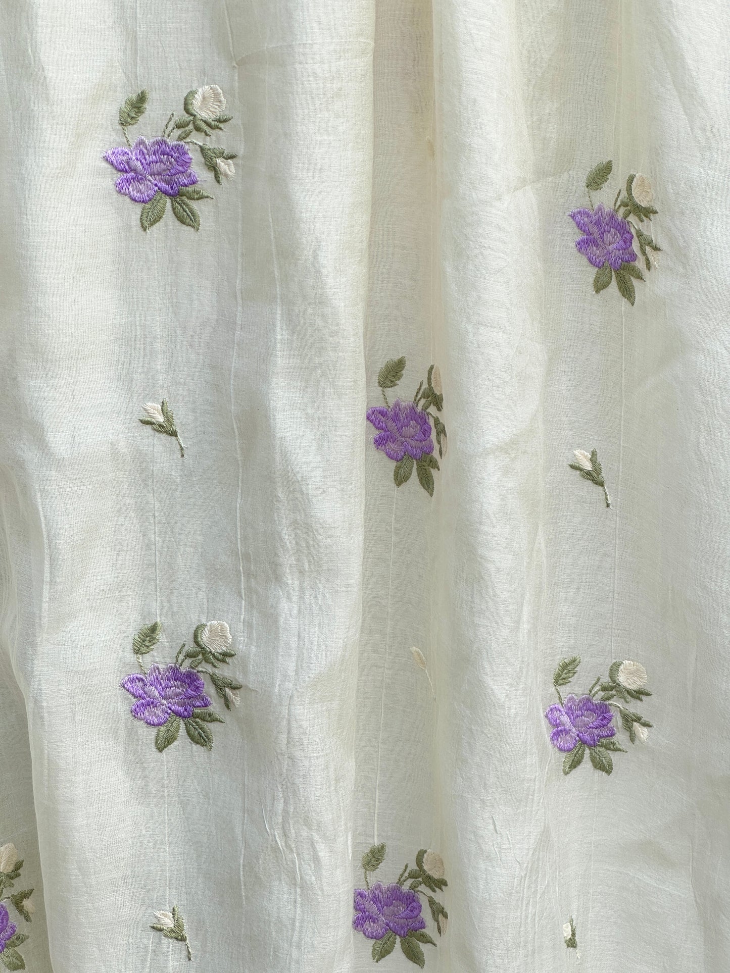 Embroidered 40 gm Banarasi Chanderi Fabric