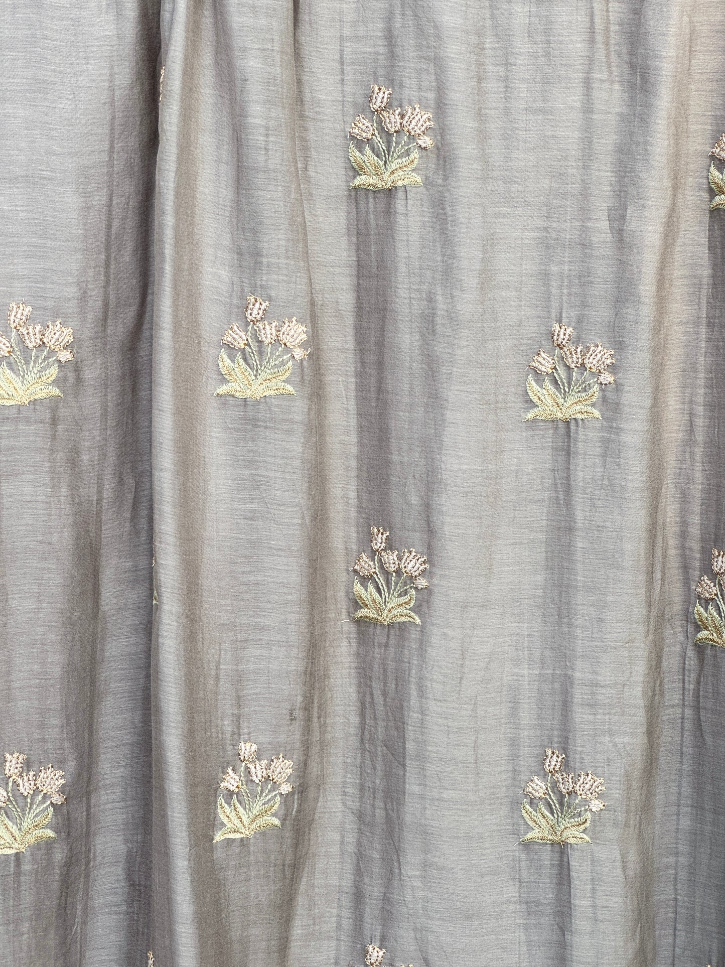 Embroidered 40 gm Banarasi Chanderi Fabric