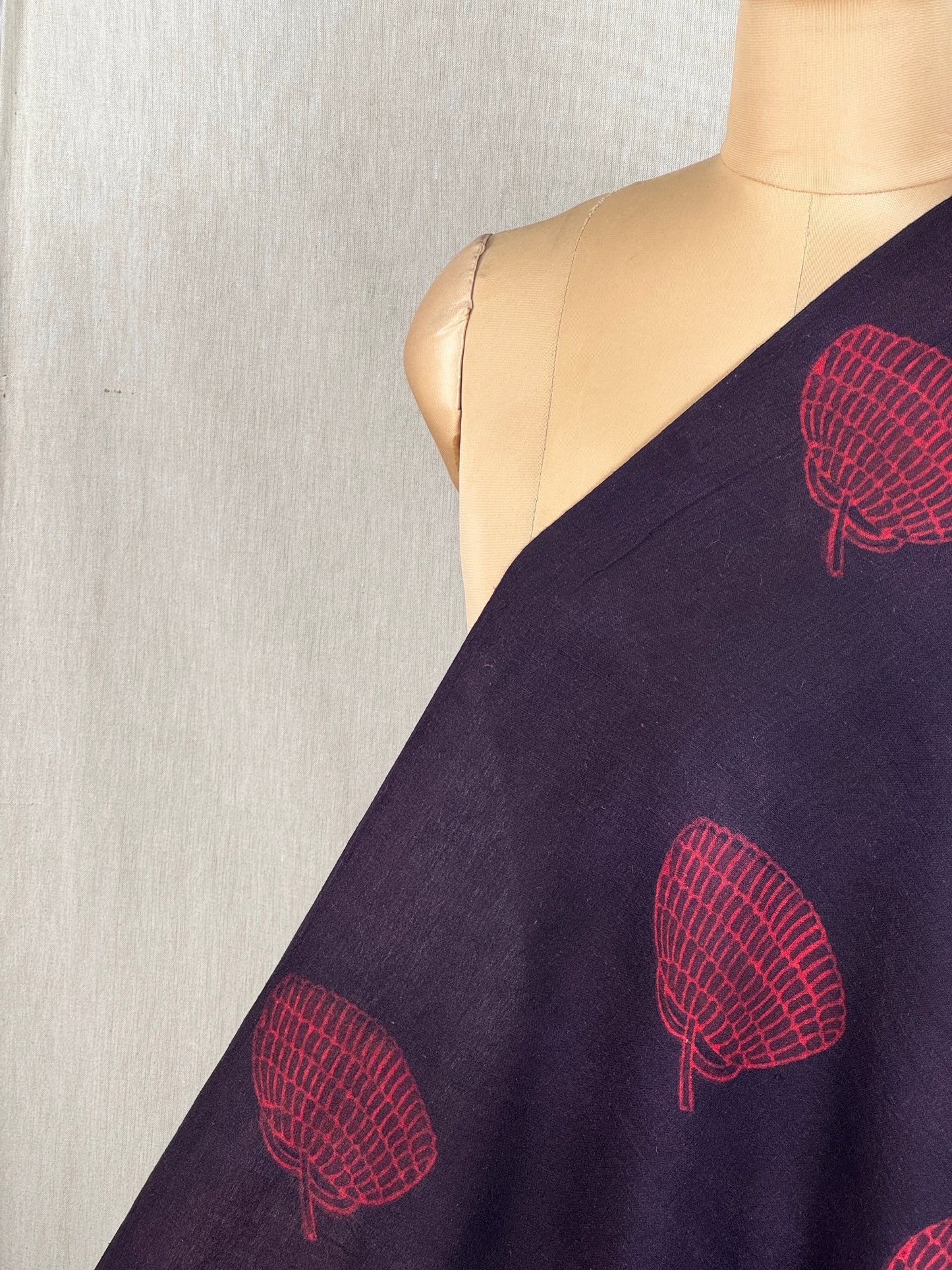 Block Printed On Handloom Khadi Fabric