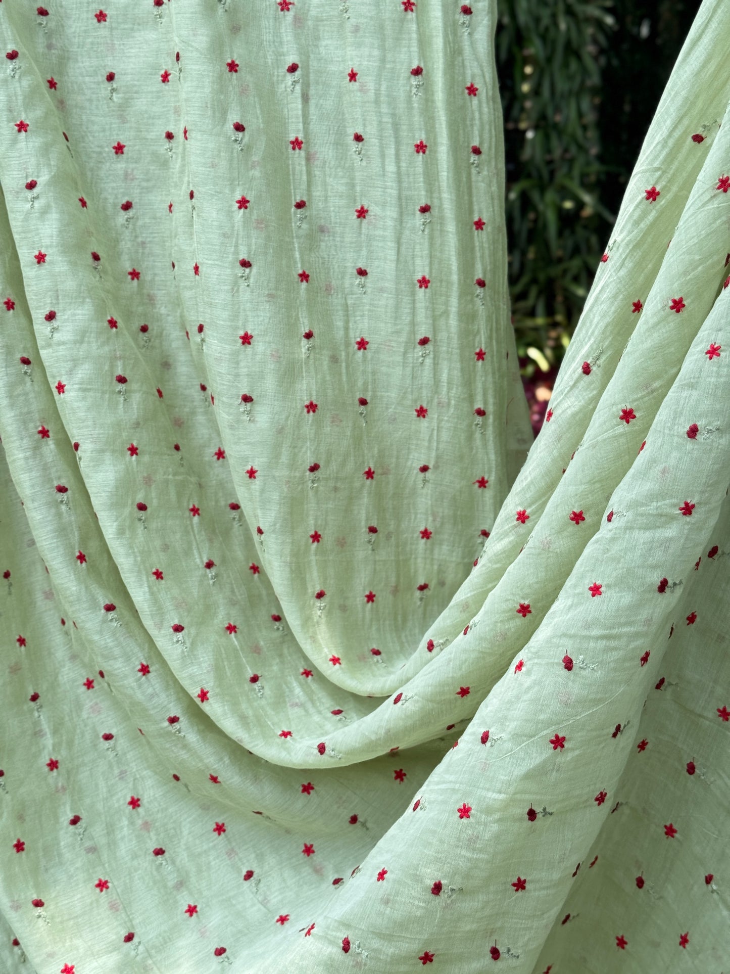 Embroidered 40 gm Banarasi Chanderi Fabric