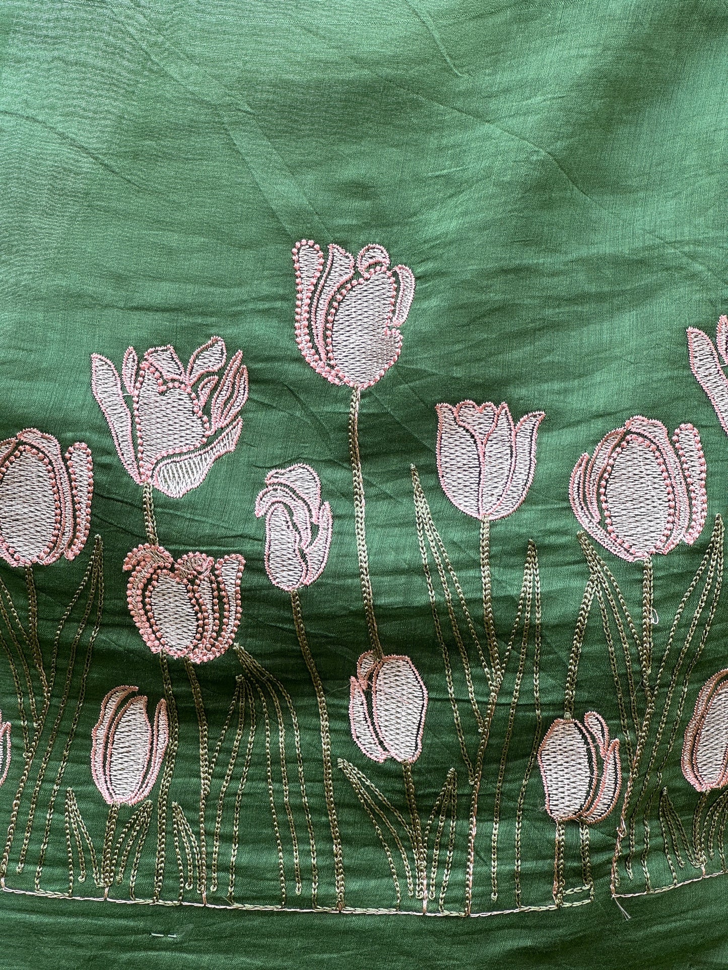 Border Embroidered 40gm Banarasi Chanderi Fabrics