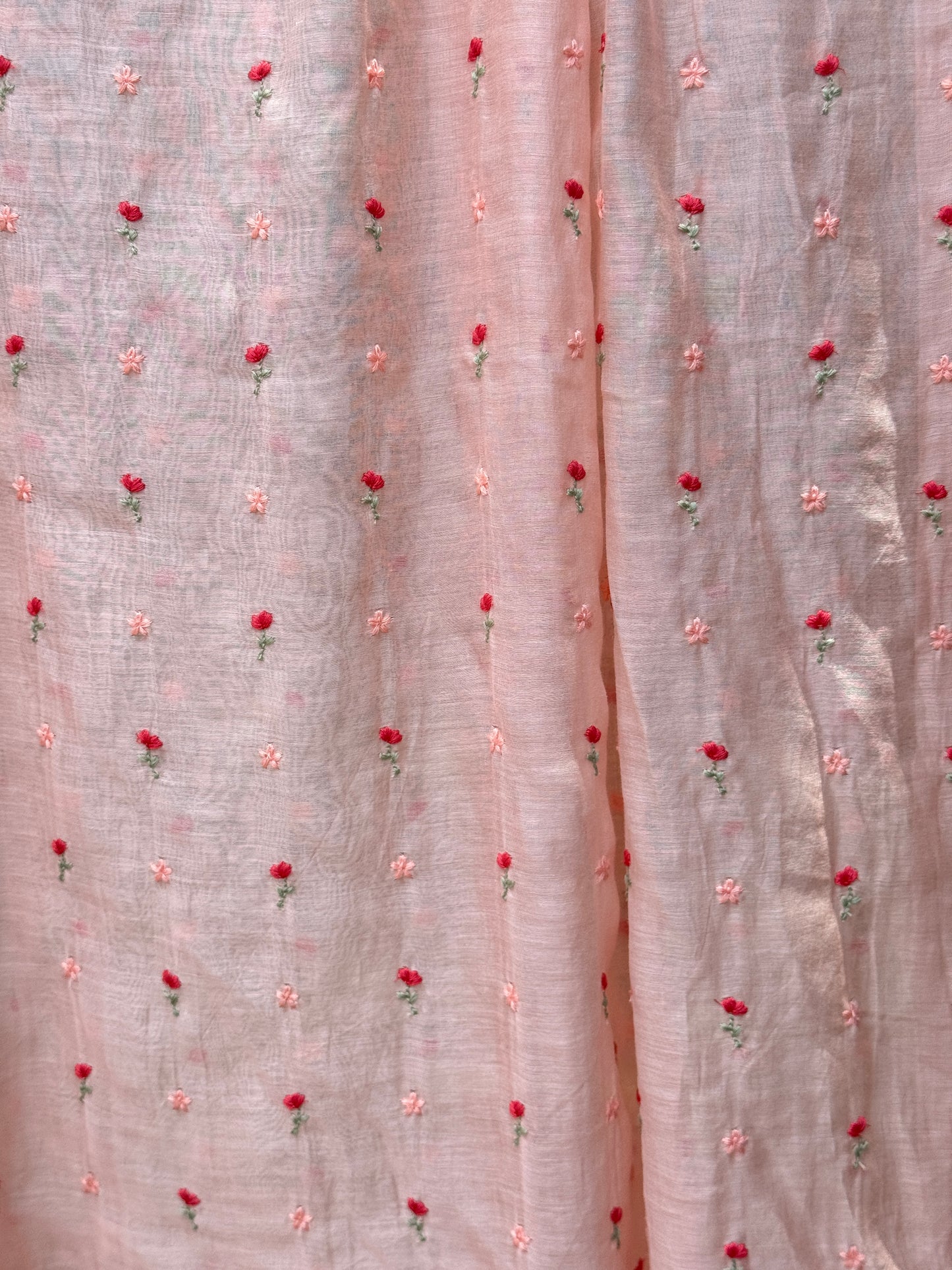 Embroidered 40 gm Banarasi Chanderi Fabric