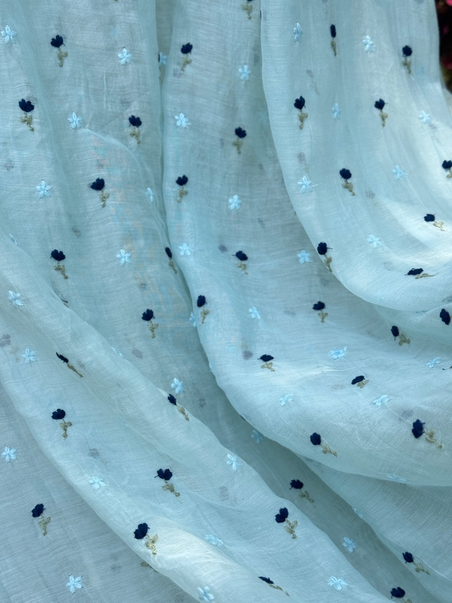 Embroidered 40 gm Banarasi Chanderi Fabric