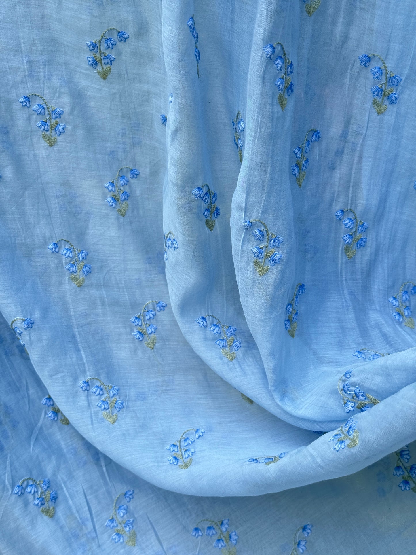 Embroidered 40 gm Banarasi Chanderi Fabric
