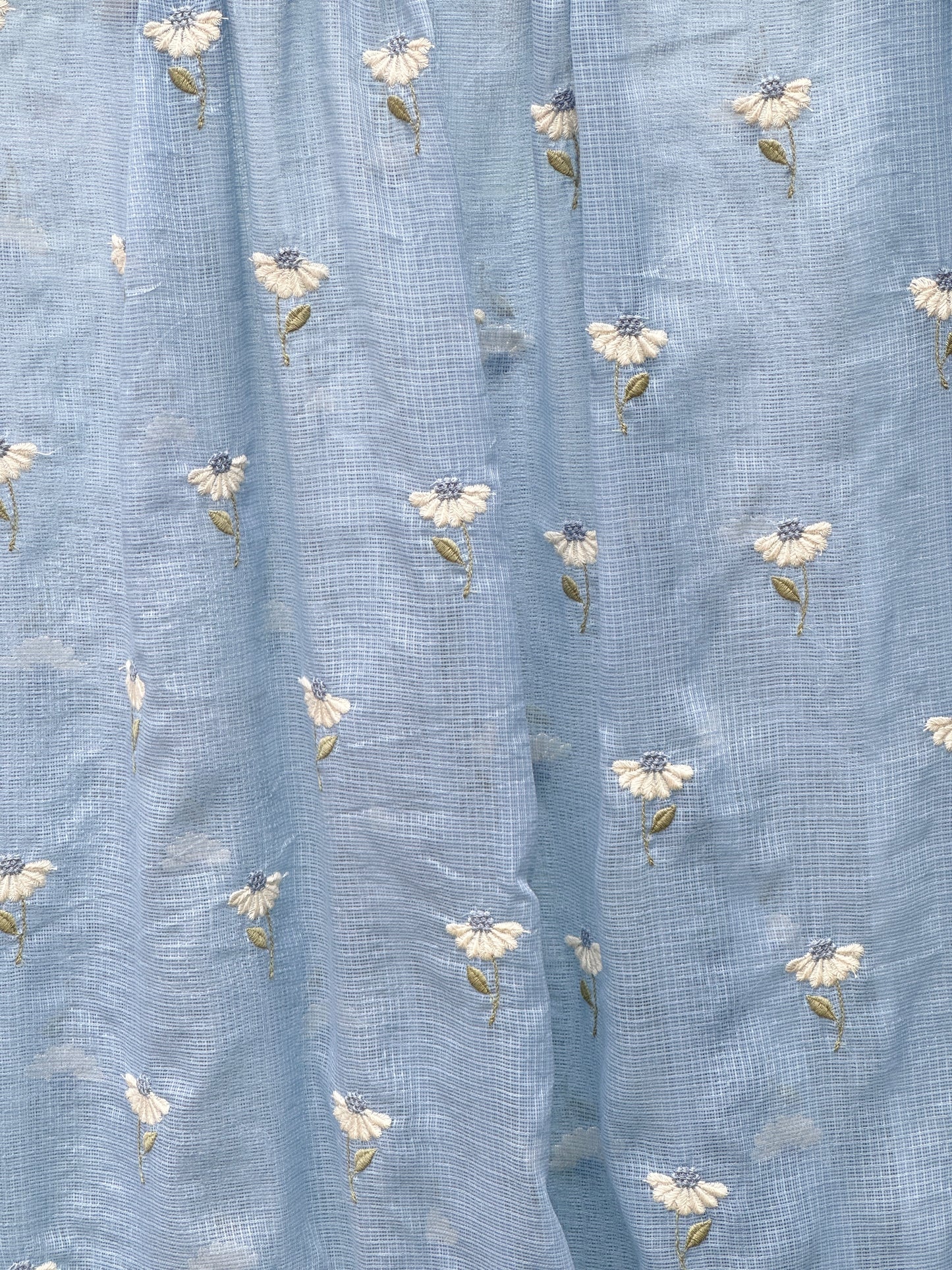 Embroidered Kota Fabric