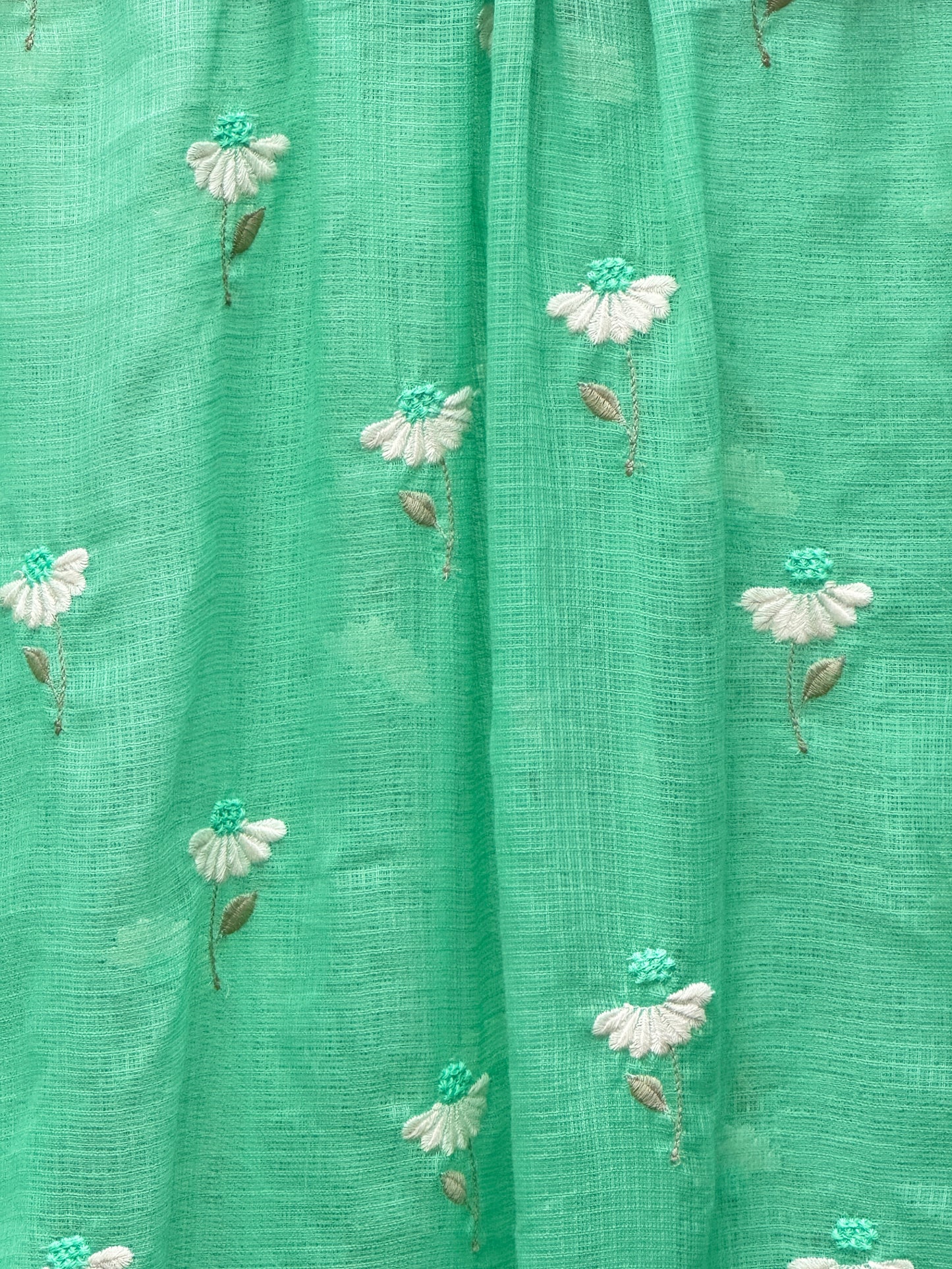 Embroidered Kota Fabric