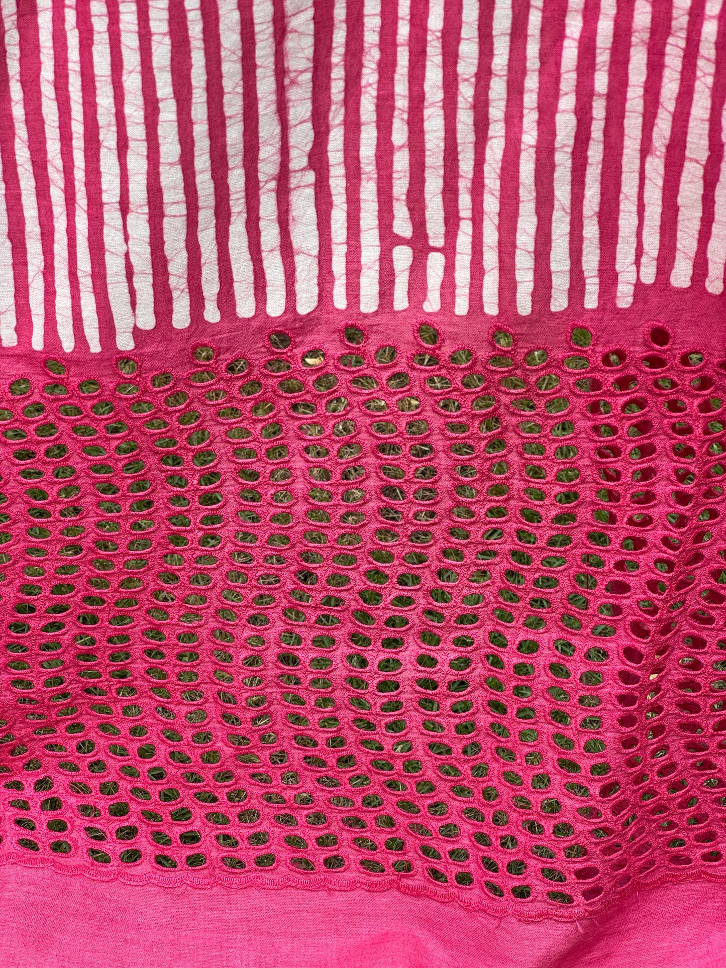 Block Printed Cotton Fabric With Hakoba Border