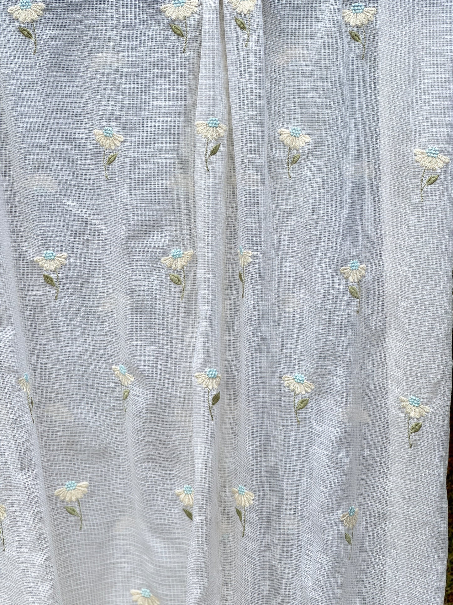 Embroidered Kota Fabric