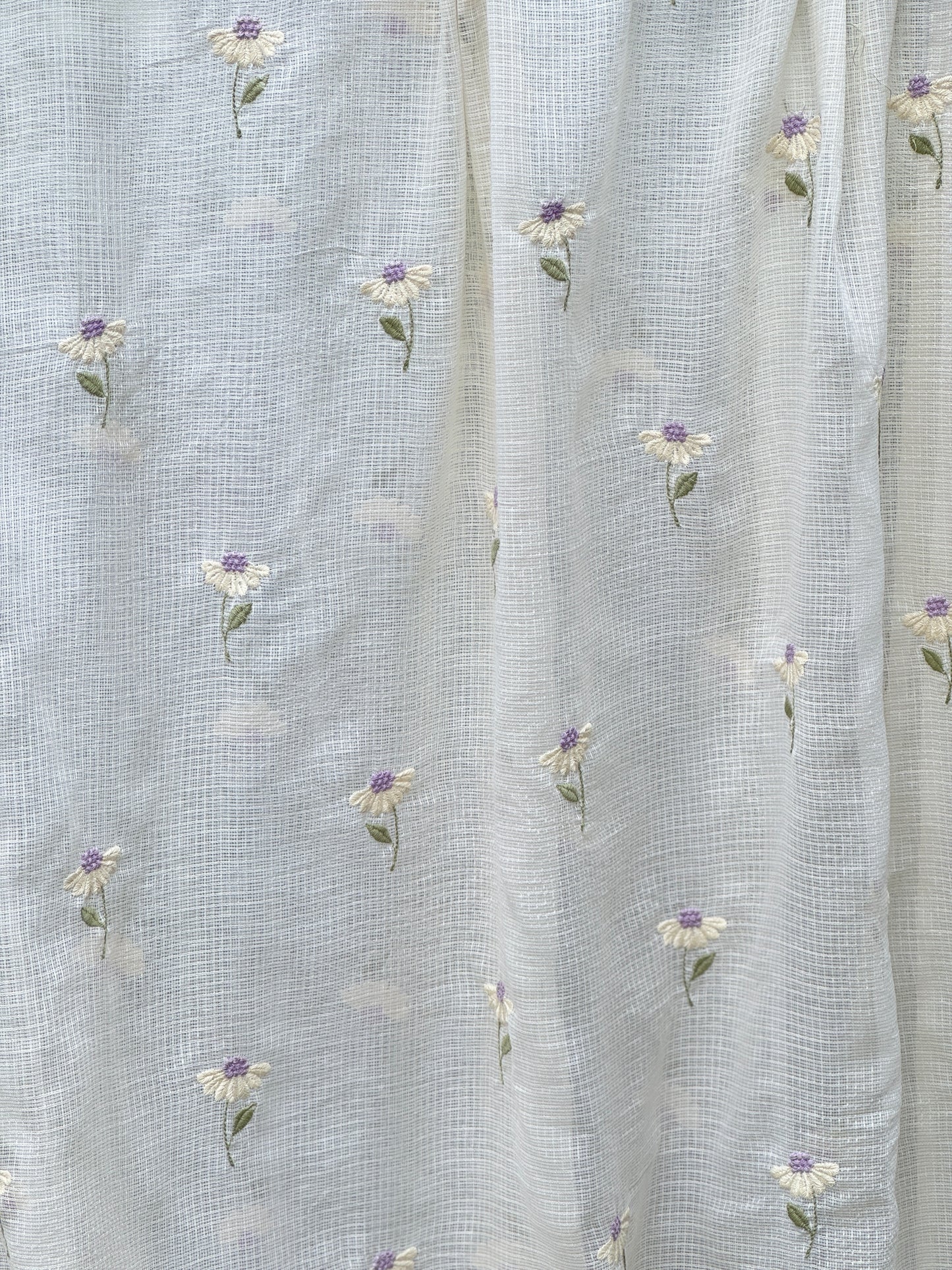 Embroidered Kota Fabric