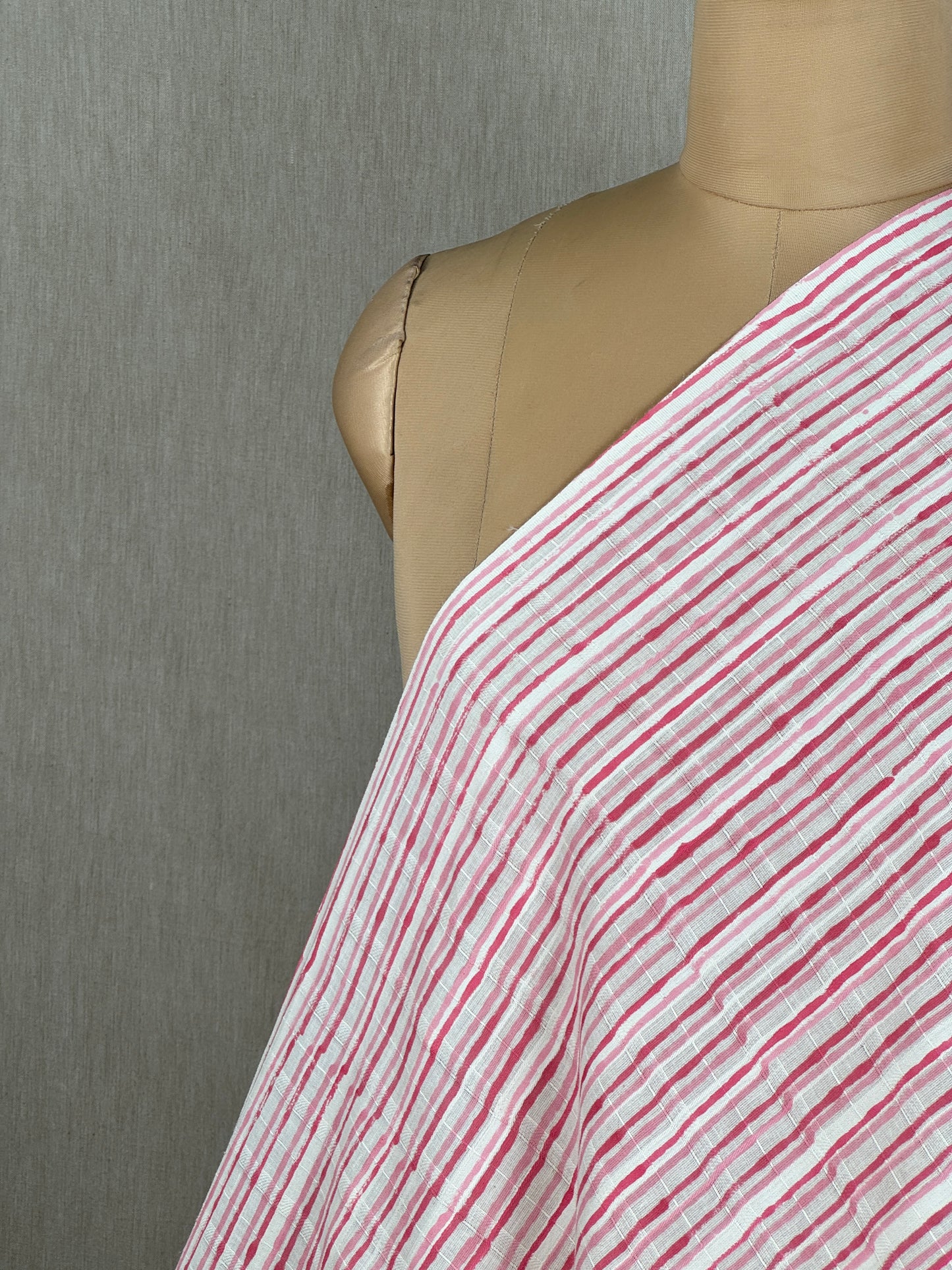 Block Printed Dobby Cotton Fabric