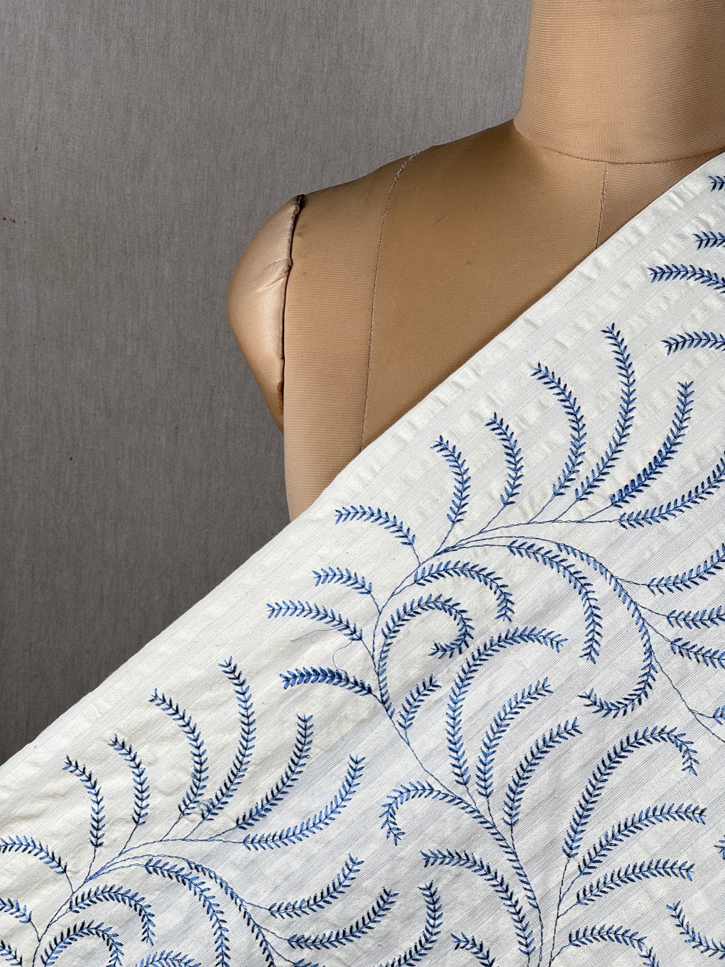 Embroidered Dobby Cotton Fabric