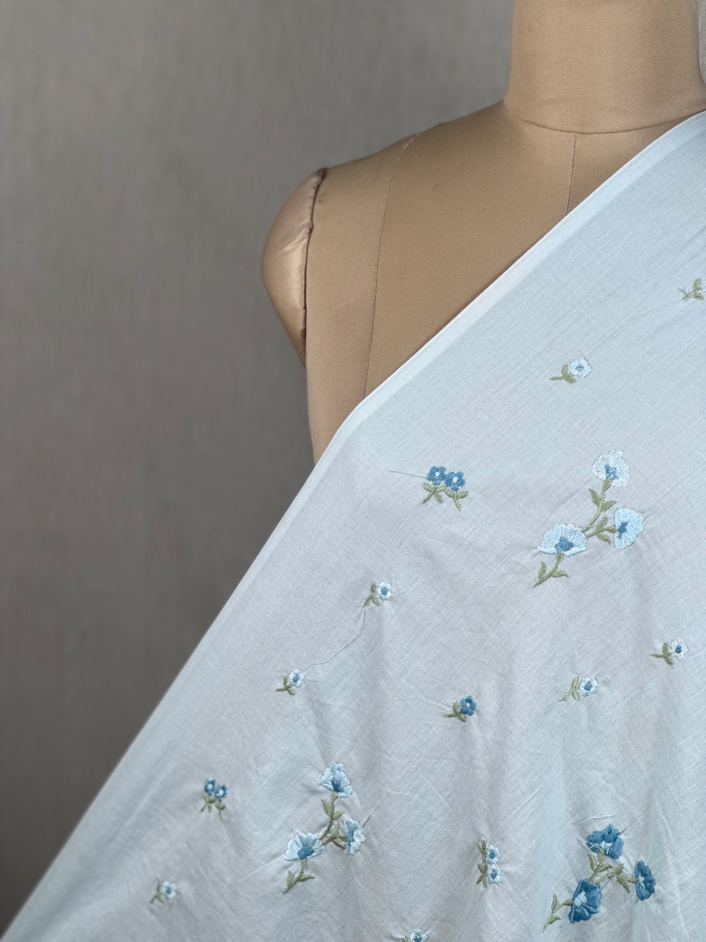 Embroidered Kora Cotton Fabric