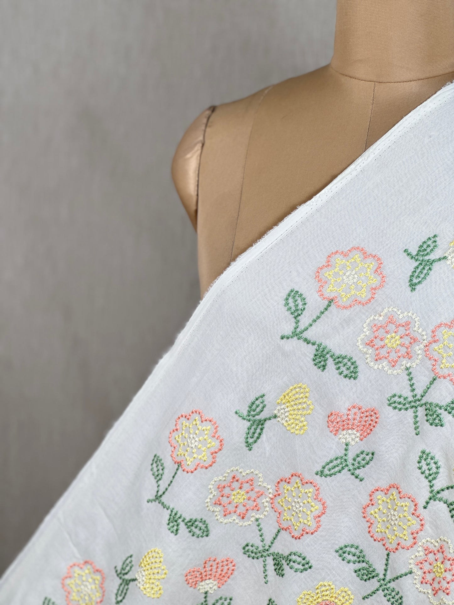 Embroidered Voile Cotton Fabric