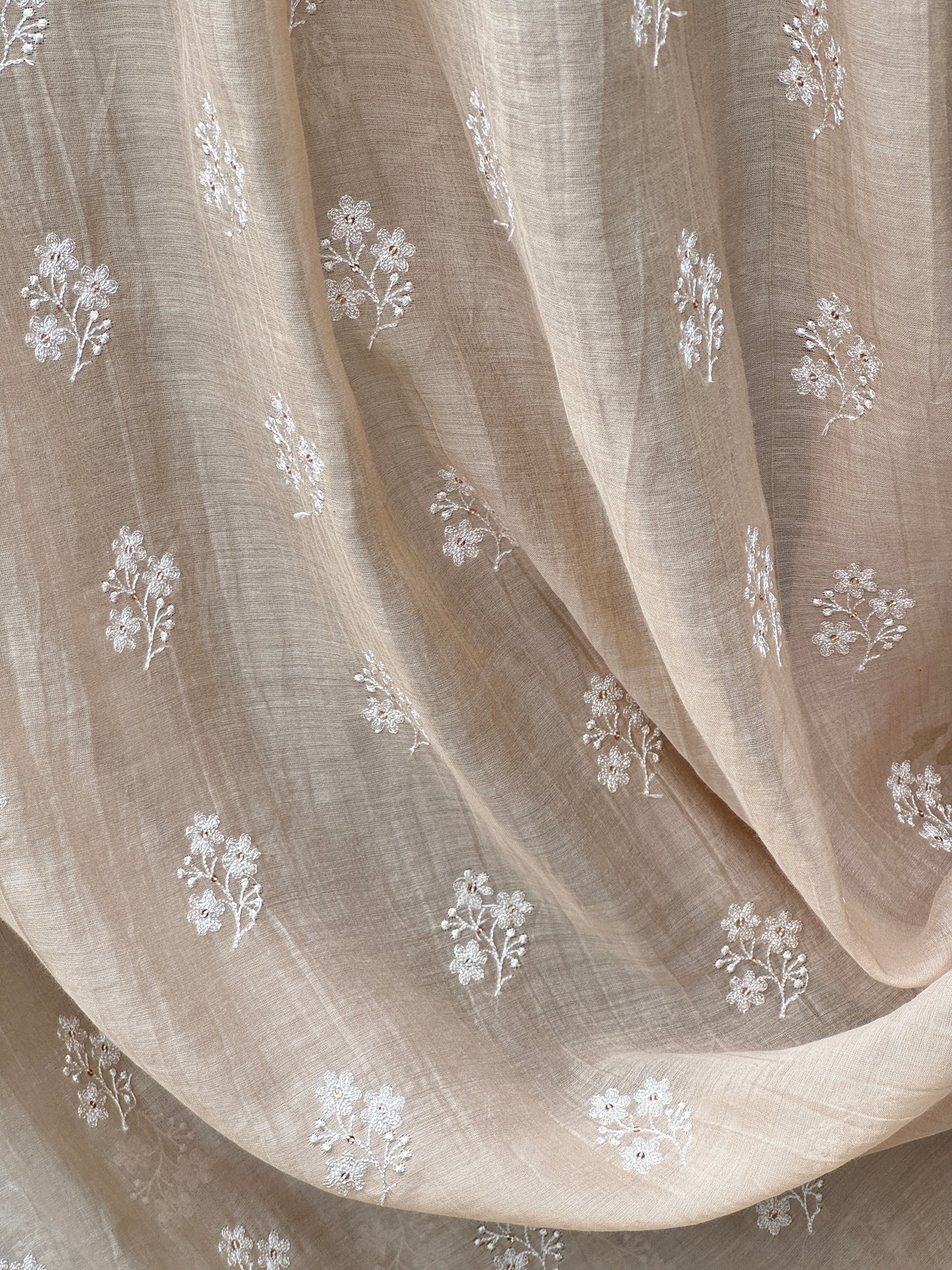 Embroidered 40 gm Banarasi Chanderi Fabric