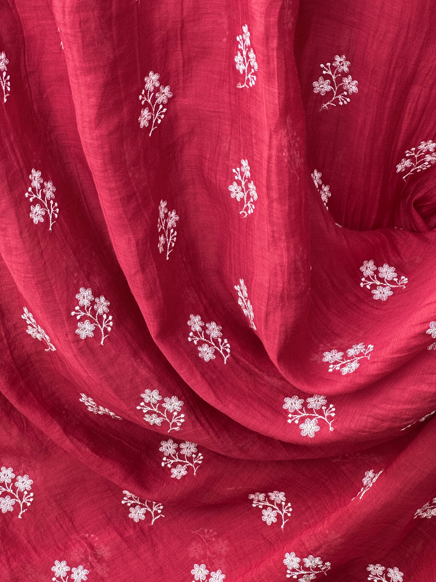 Embroidered 40 gm Banarasi Chanderi Fabric