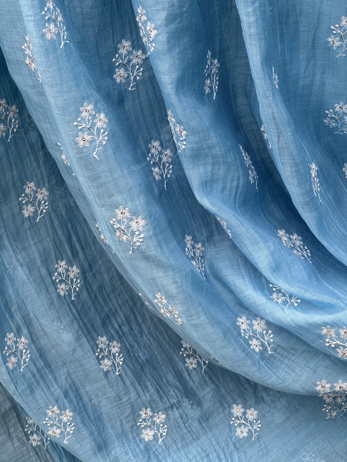 Embroidered 40 gm Banarasi Chanderi Fabric