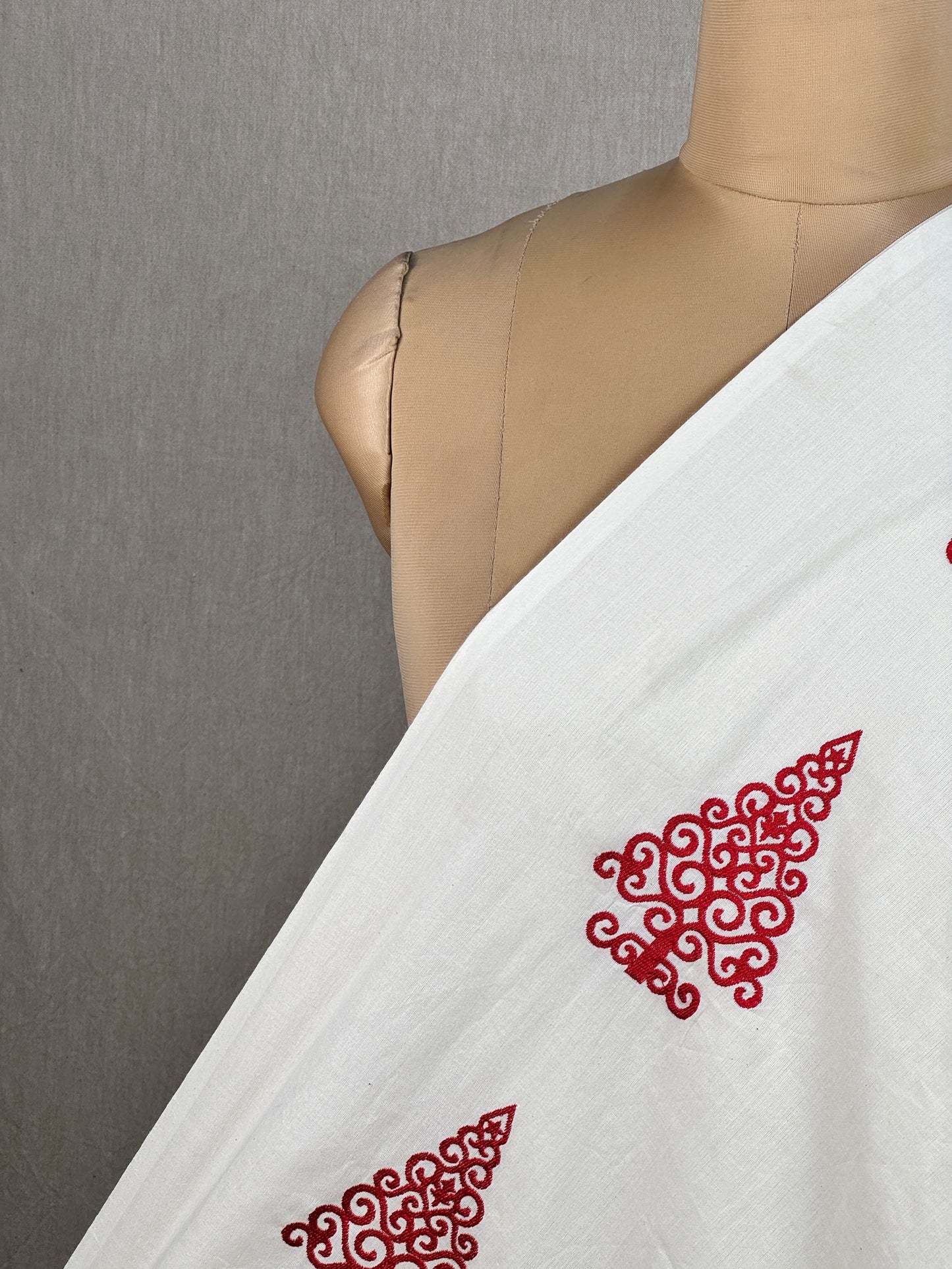 Embroidered Kora Cotton Fabric