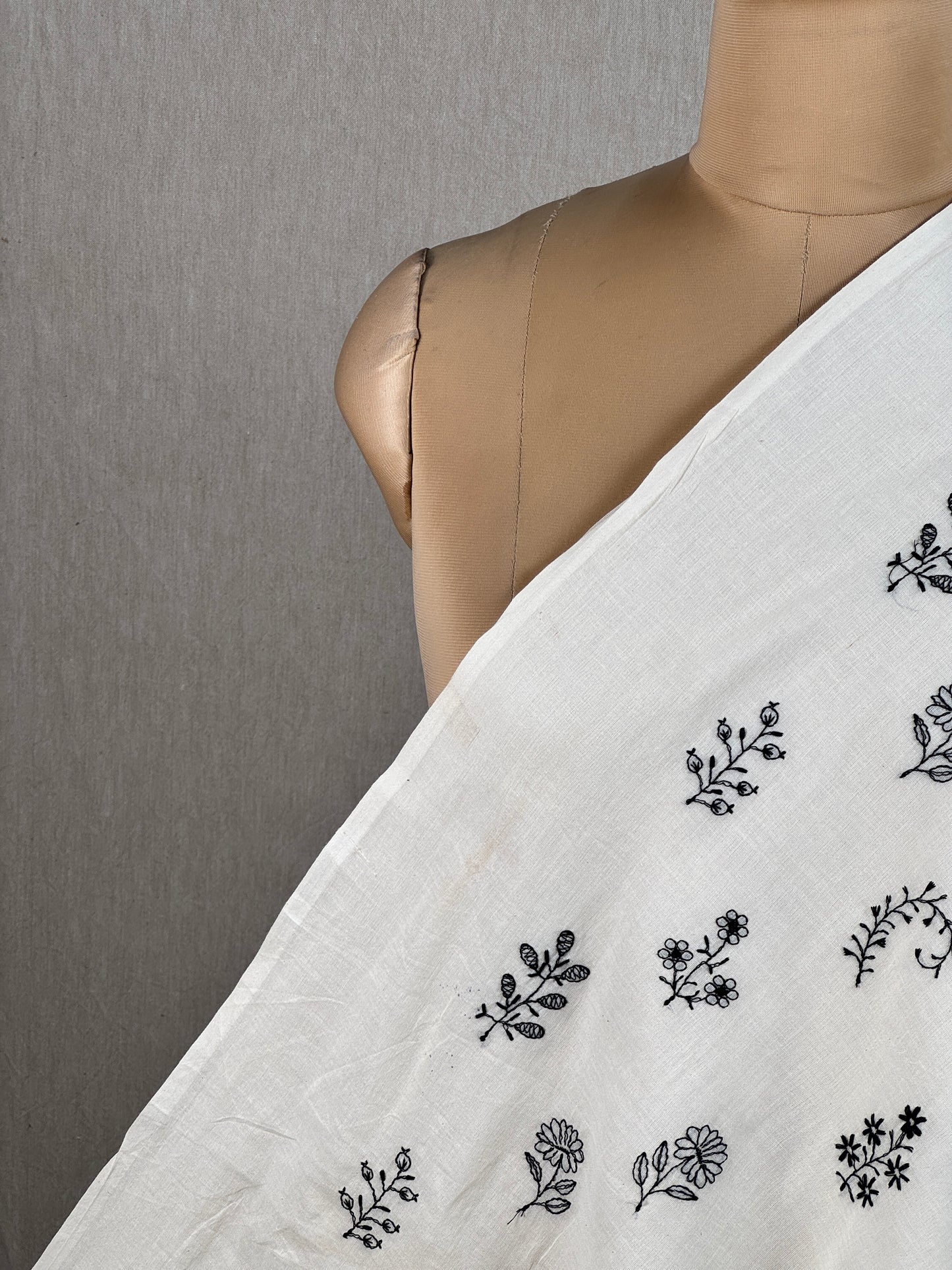 Embroidered Kora Cotton Fabric
