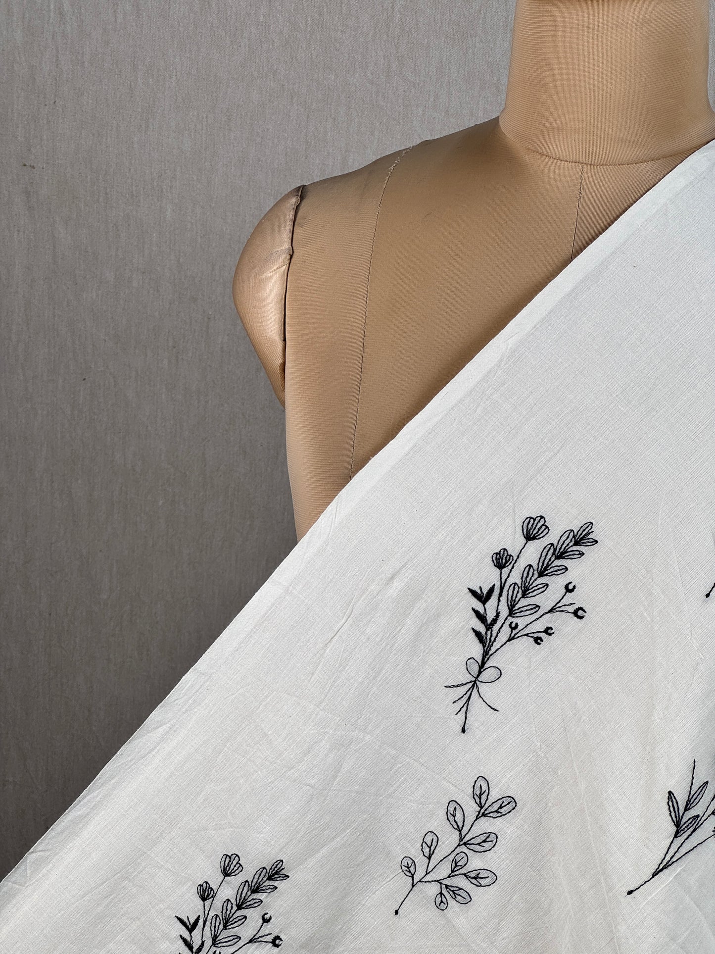 Embroidered Kora Cotton Fabric