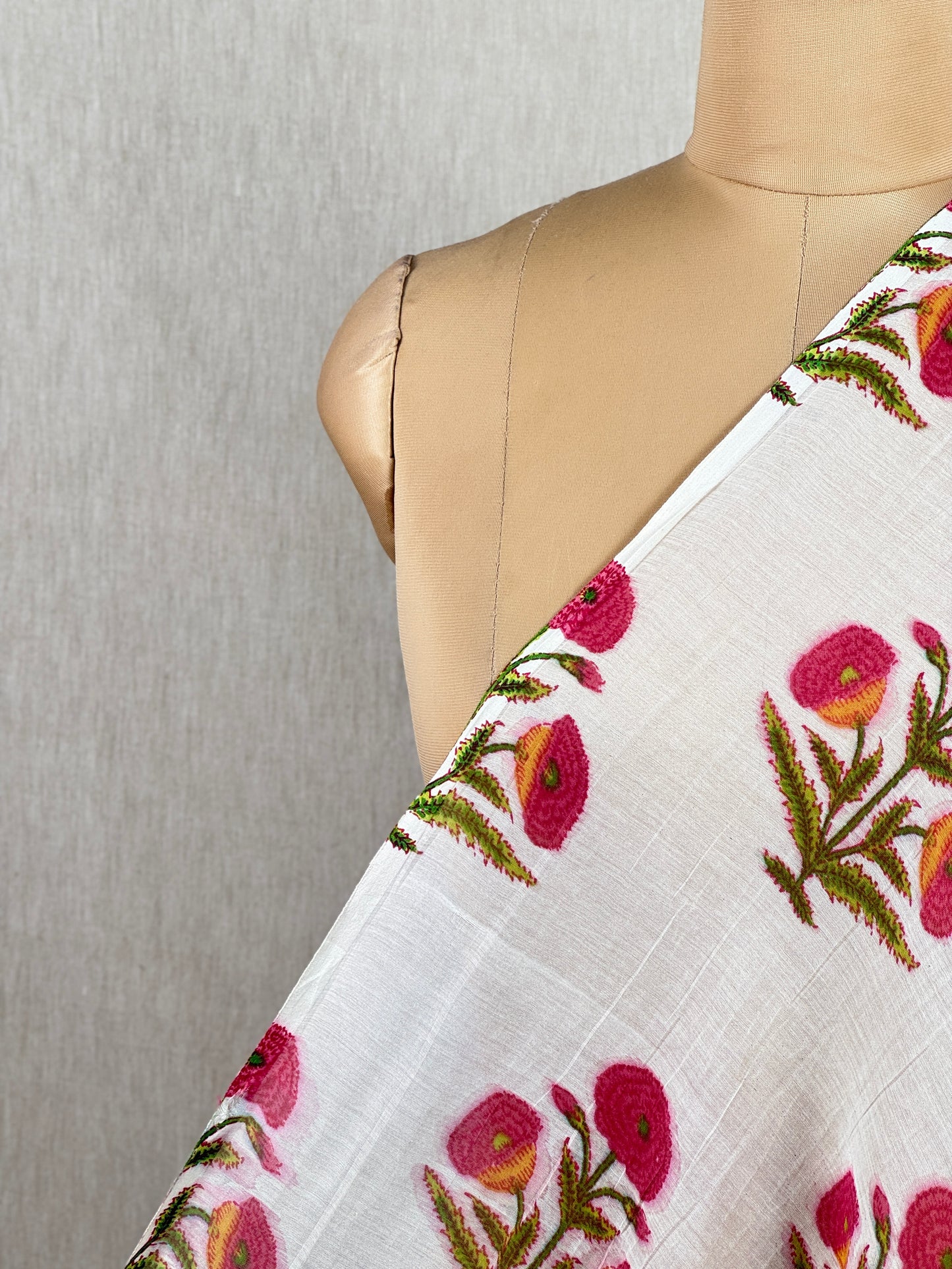 Printed Malai Chanderi Fabric
