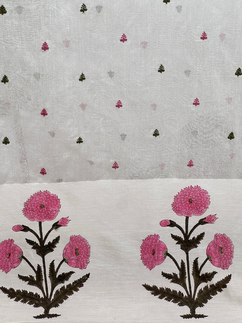 Block Printed Banarasi Chanderi Fabrics