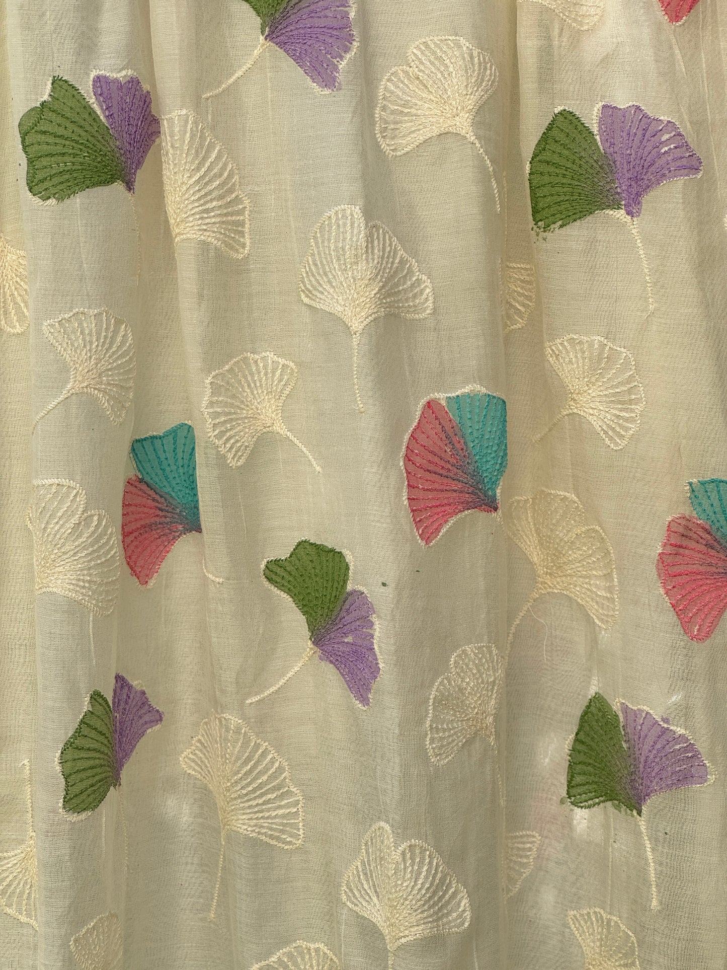 Hand Painted Embroidered 40 gm Banarasi Chanderi Fabric