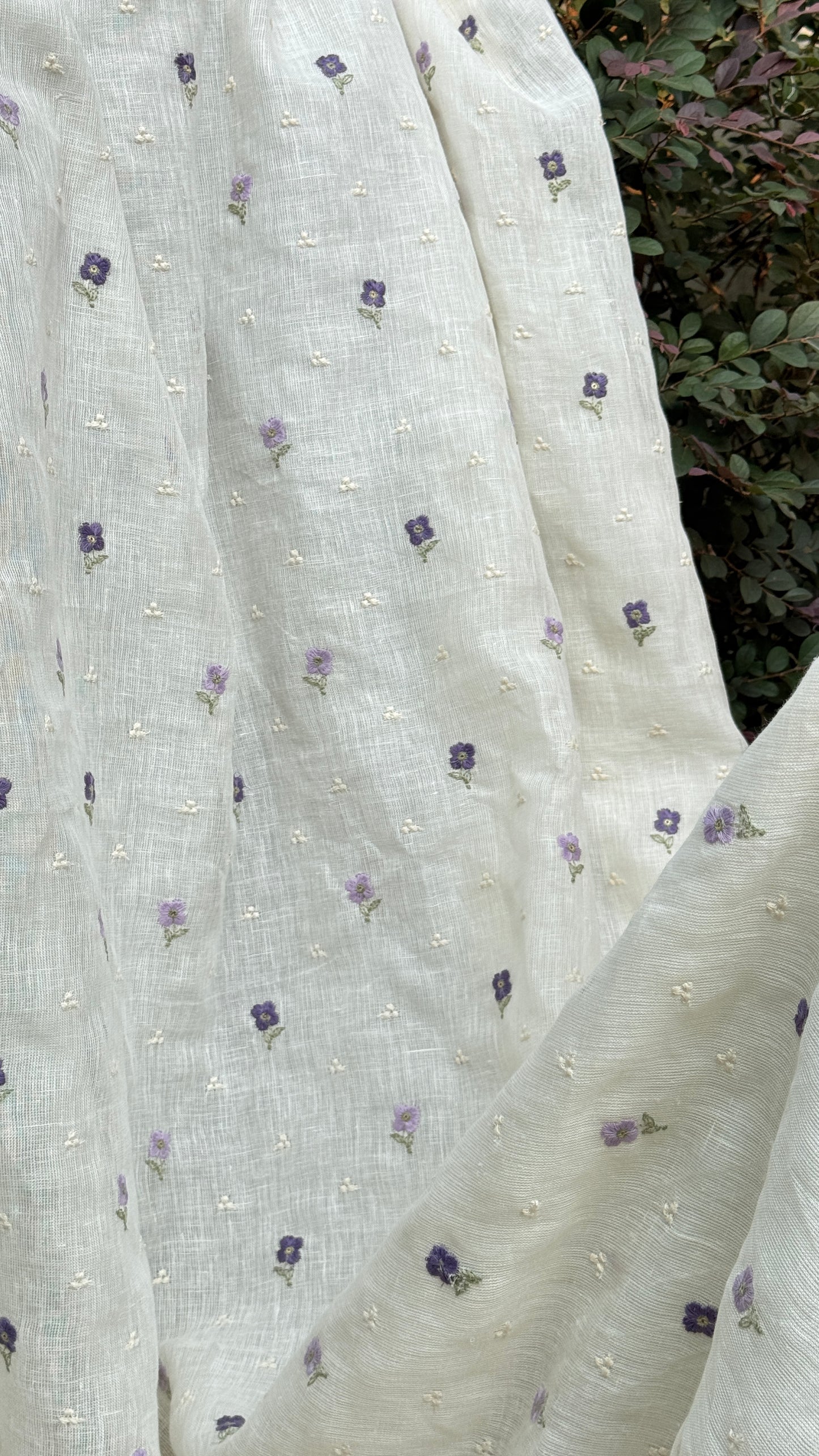 Embroidered Linen Fabric