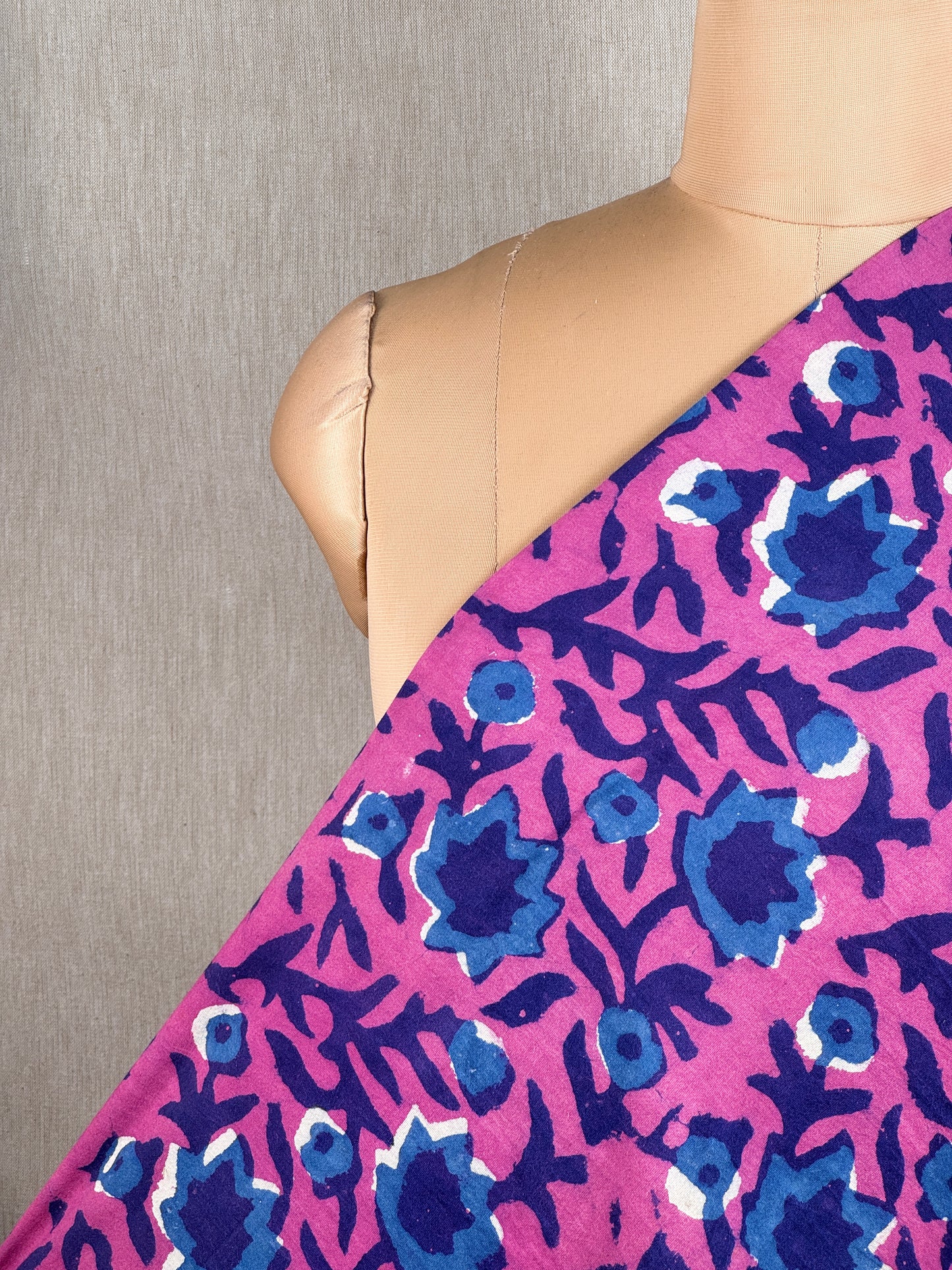 Ajrakh Dabu Block-printed Hakoba Cotton Fabric