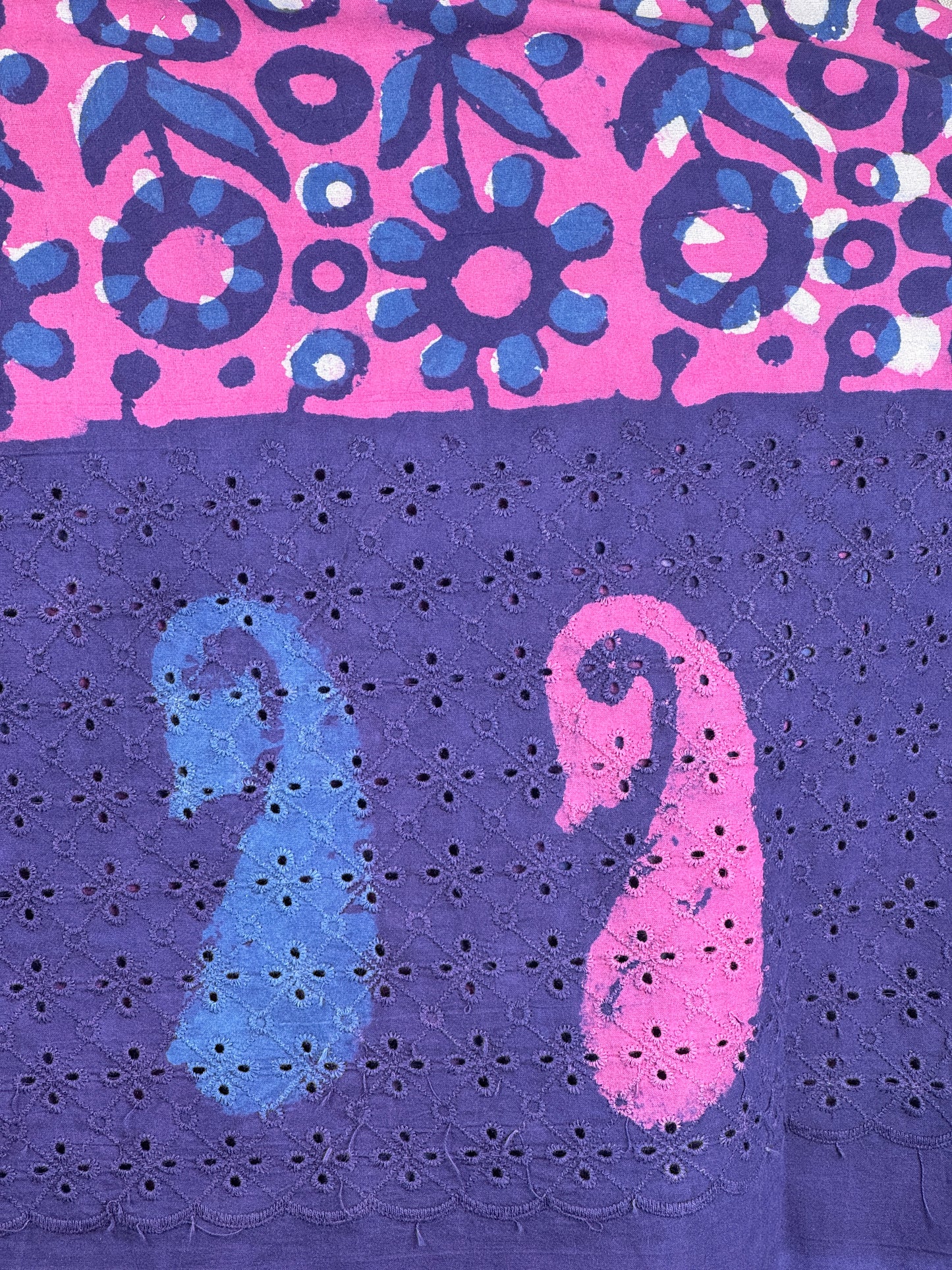 Ajrakh Dabu Block-printed Hakoba Cotton Fabric