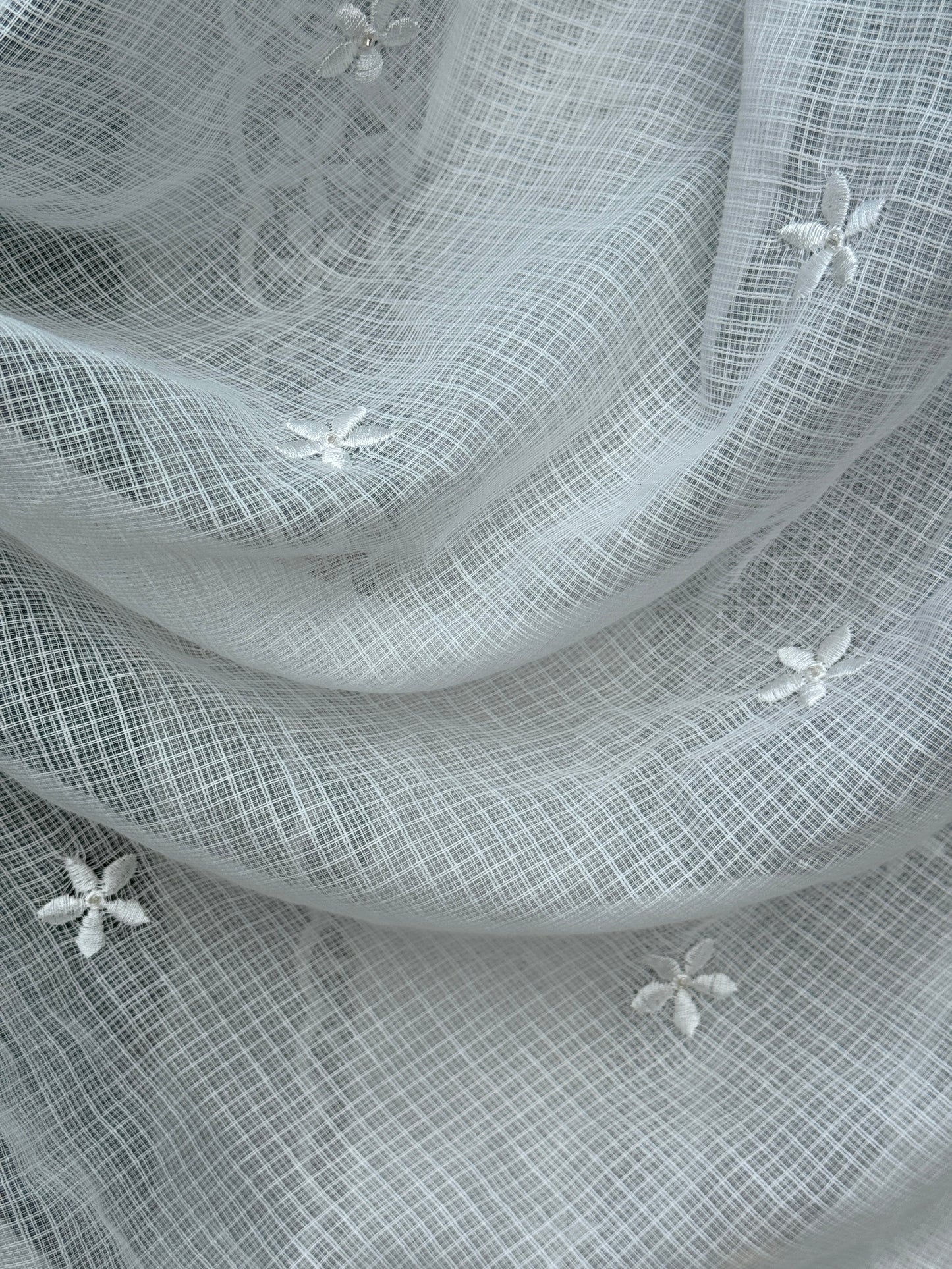 Embroidered Kota Fabric