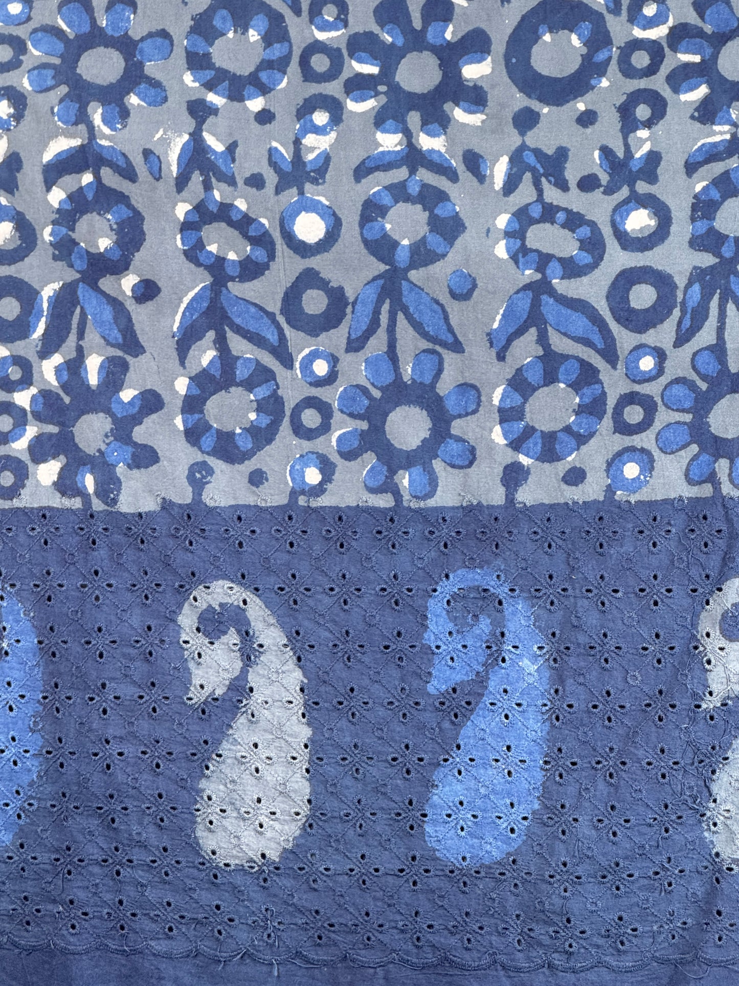 Ajrakh Dabu Block-printed Hakoba Cotton Fabric